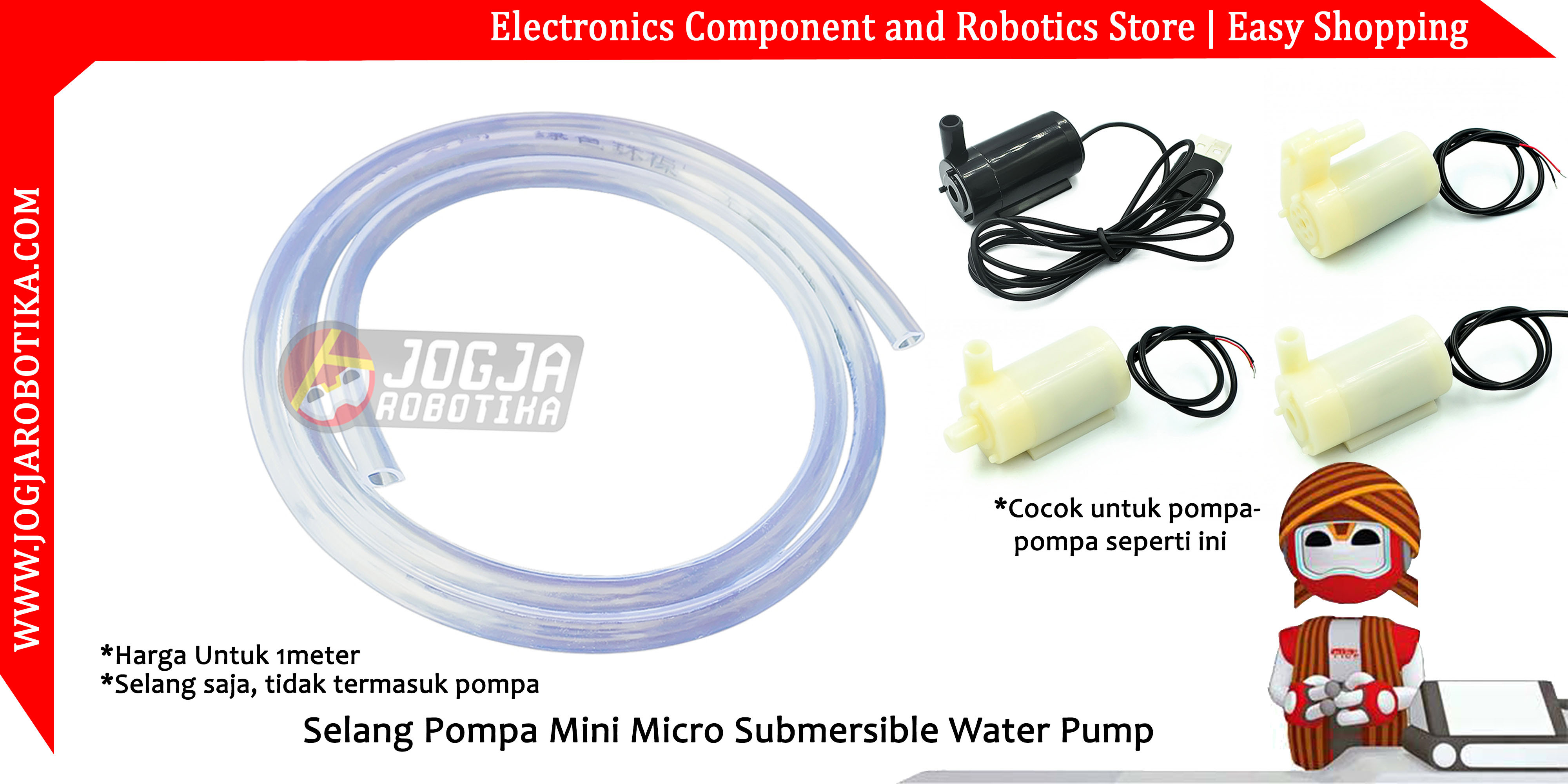 Selang Pompa Mini Micro Submersible Water Pump