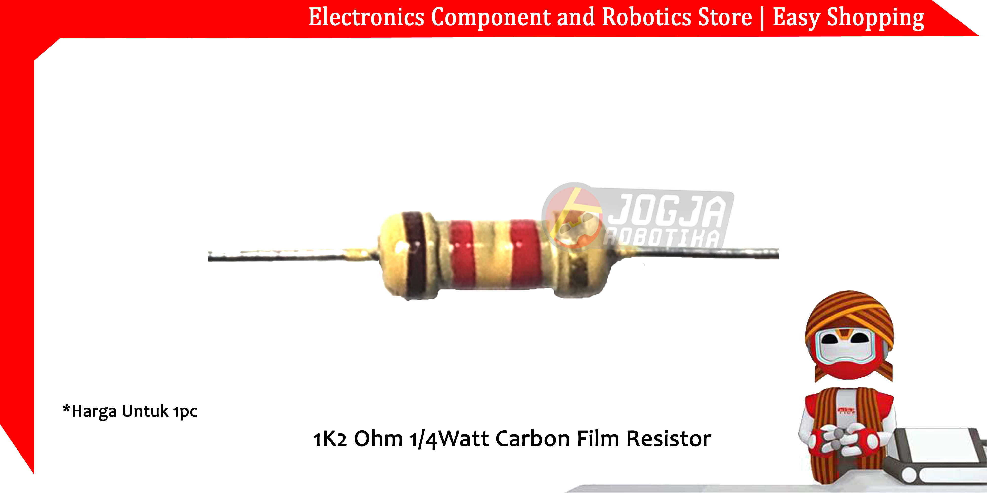 1K2 Ohm 1/4Watt Carbon Film Resistor