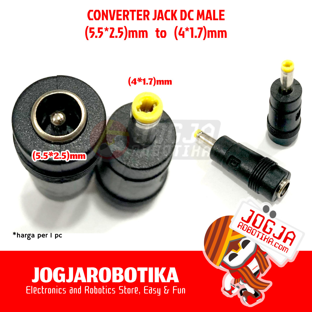 CONVERTER JACK DC ADAPTOR CHARGER MALE (5.5*2.5)MM JADI KECIL - (4.0*1.7)MM