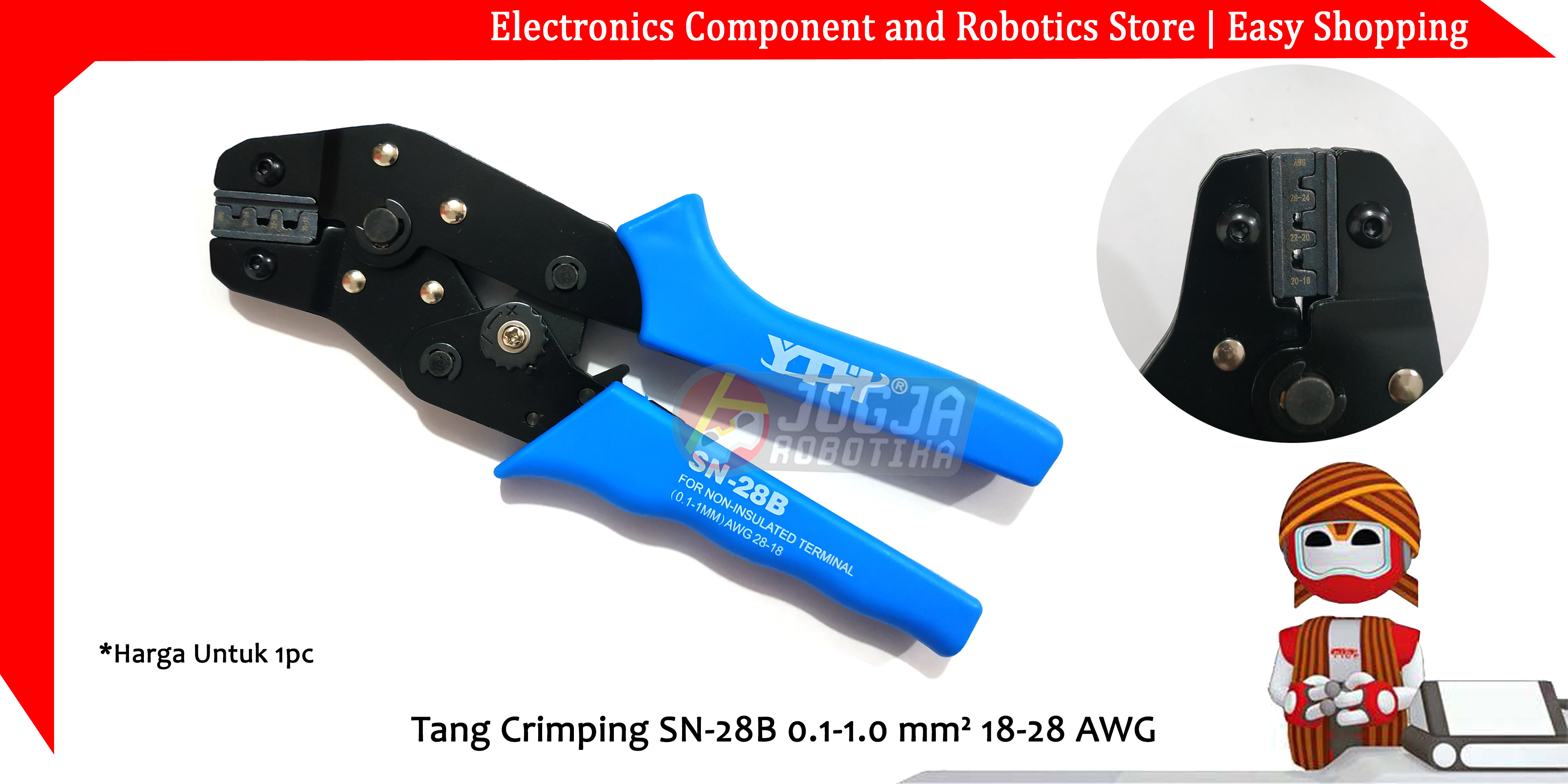 Tang Crimping SN-28B 0.1-1.0 mm² 18-28 AWG