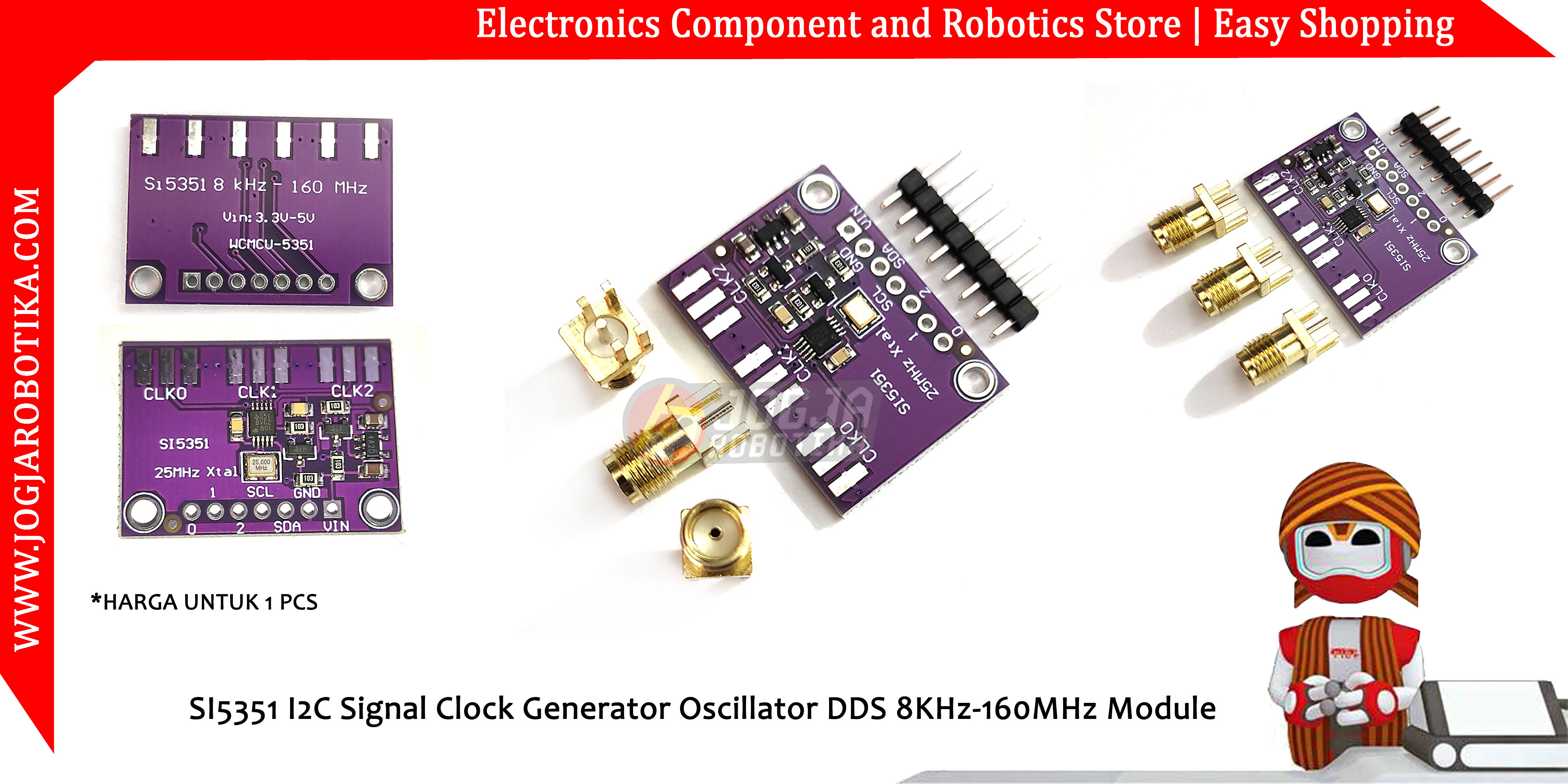 SI5351 I2C Signal Clock Generator Oscillator DDS 8KHz-160MHz Module