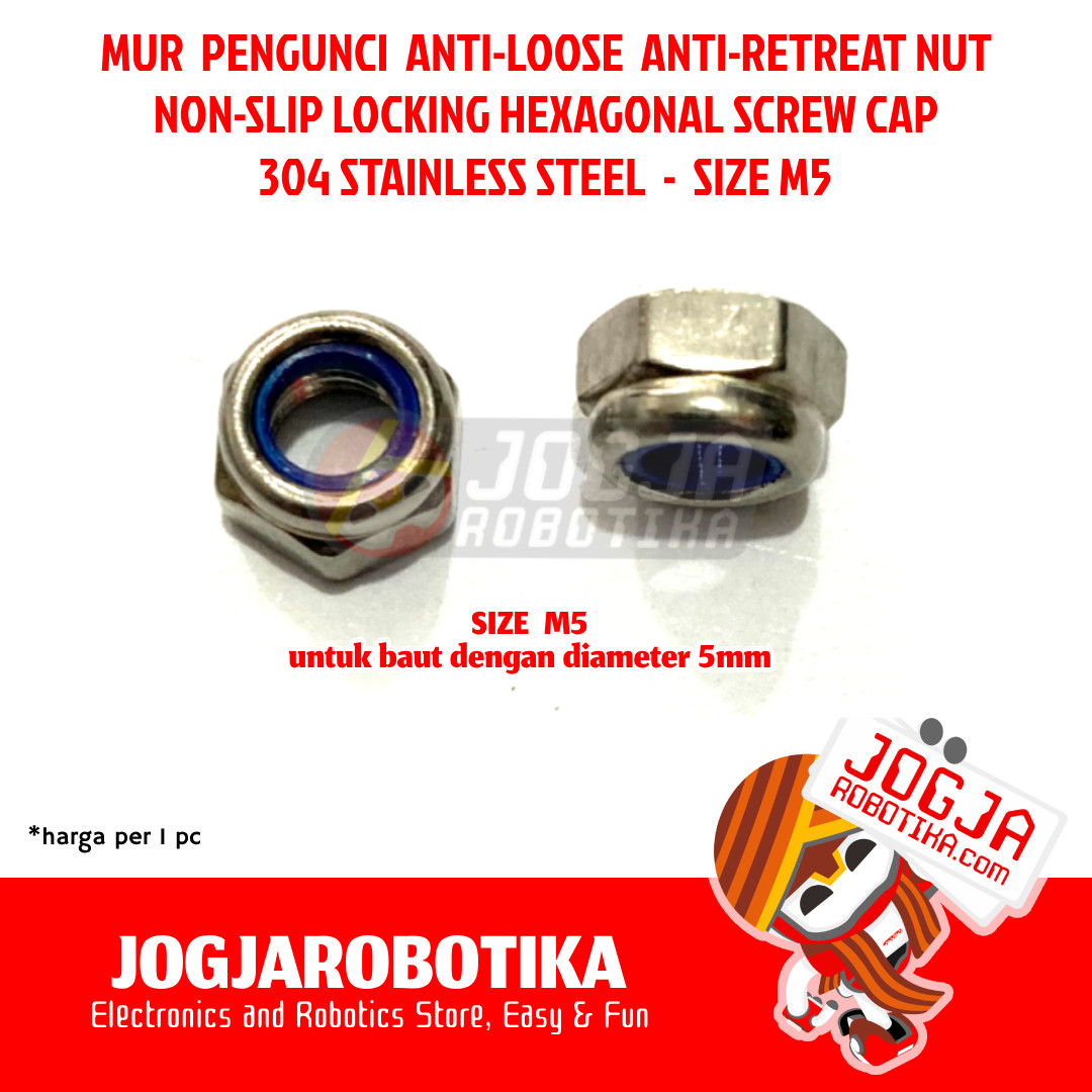 MUR LOCK NUT LOCK-NUT MUR TAMIYA ANTI-LOOSE ANTI-RETREAT NUT SUS 304 STAINLESS STEEL - M5