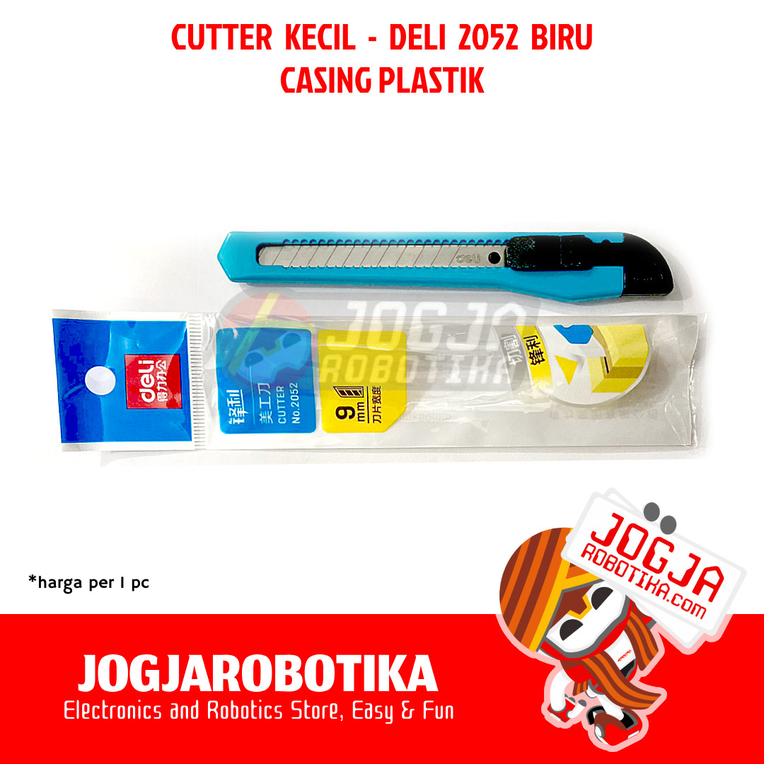 CUTTER KATER PISAU KECIL PEMOTONG KERTAS PEMBUKA PAKET BRAND DELI - 2052