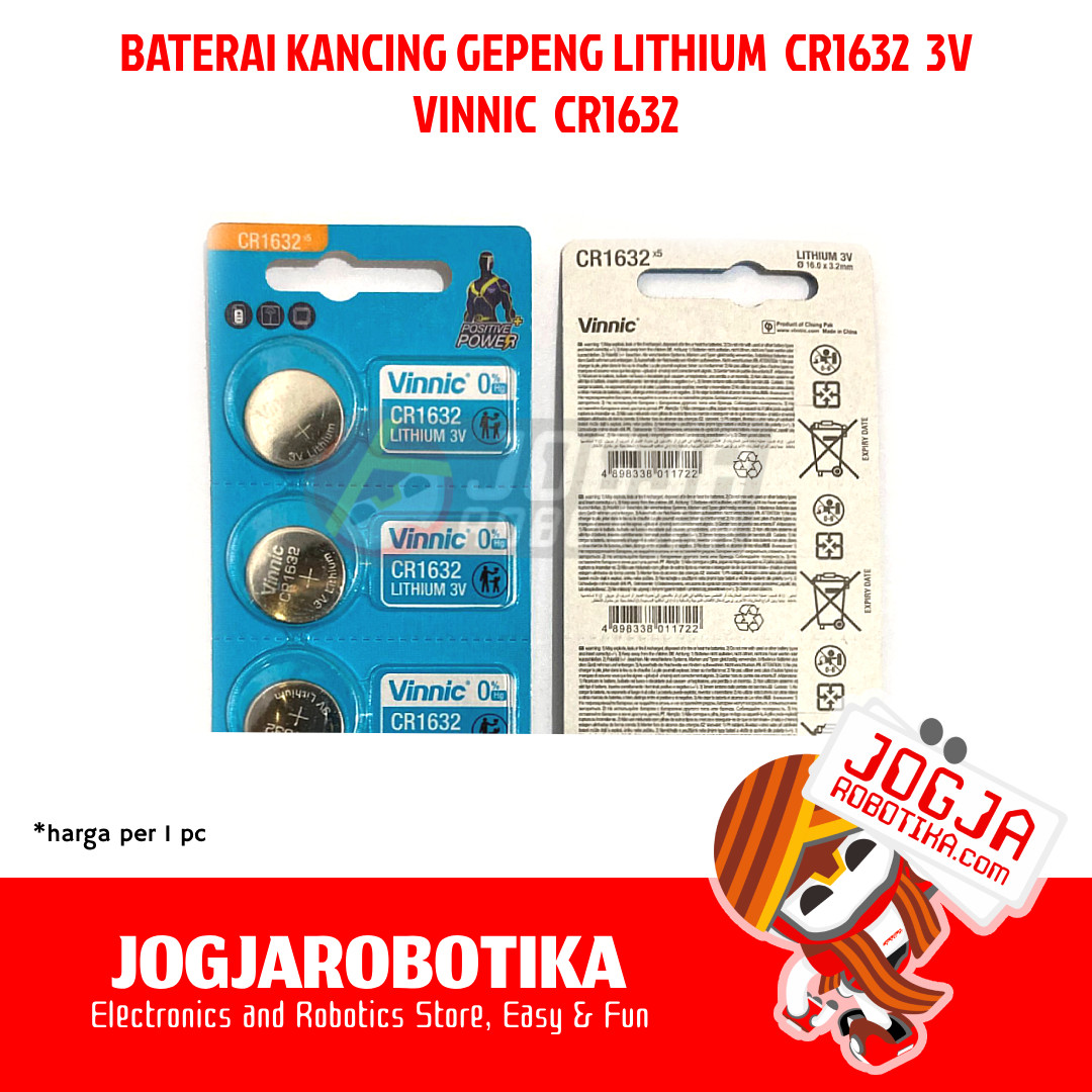 BATERAI BATERE KANCING GEPENG LITHIUM ANEKA MEREK BRAND - CR1632 VINNIC