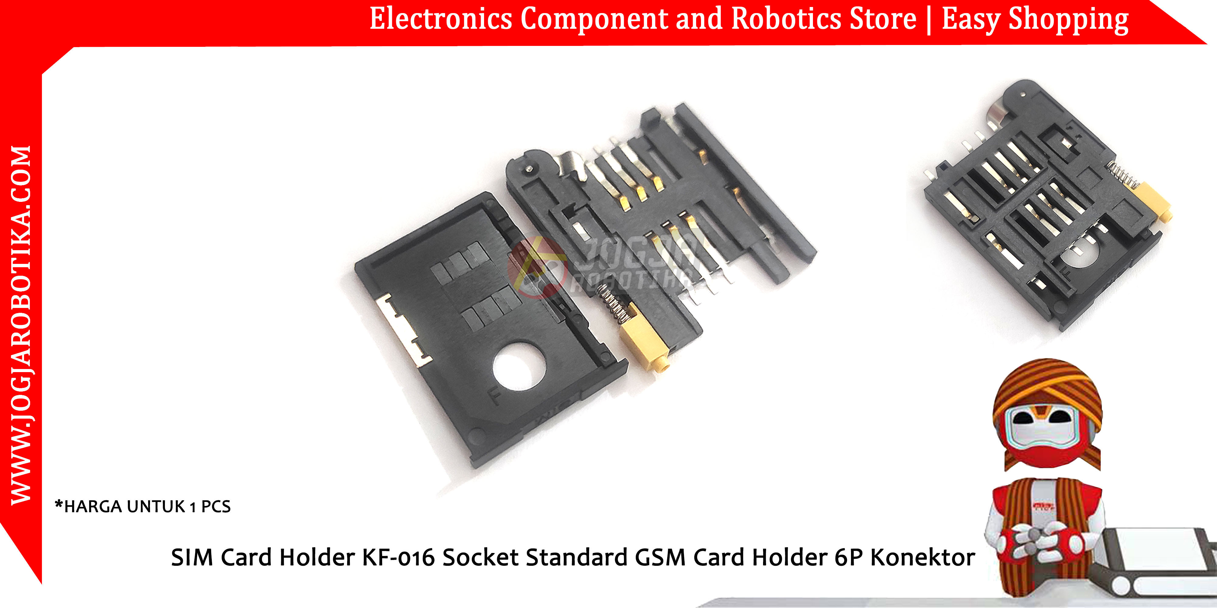 SIM Card Holder KF-016 Socket Standard GSM Card Holder 6P Konektor