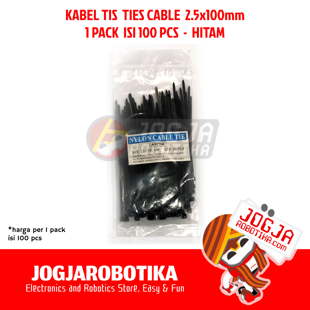 KABEL TIS CABLE TIES 2.5X100MM 1PACK 100PCS  - HITAM