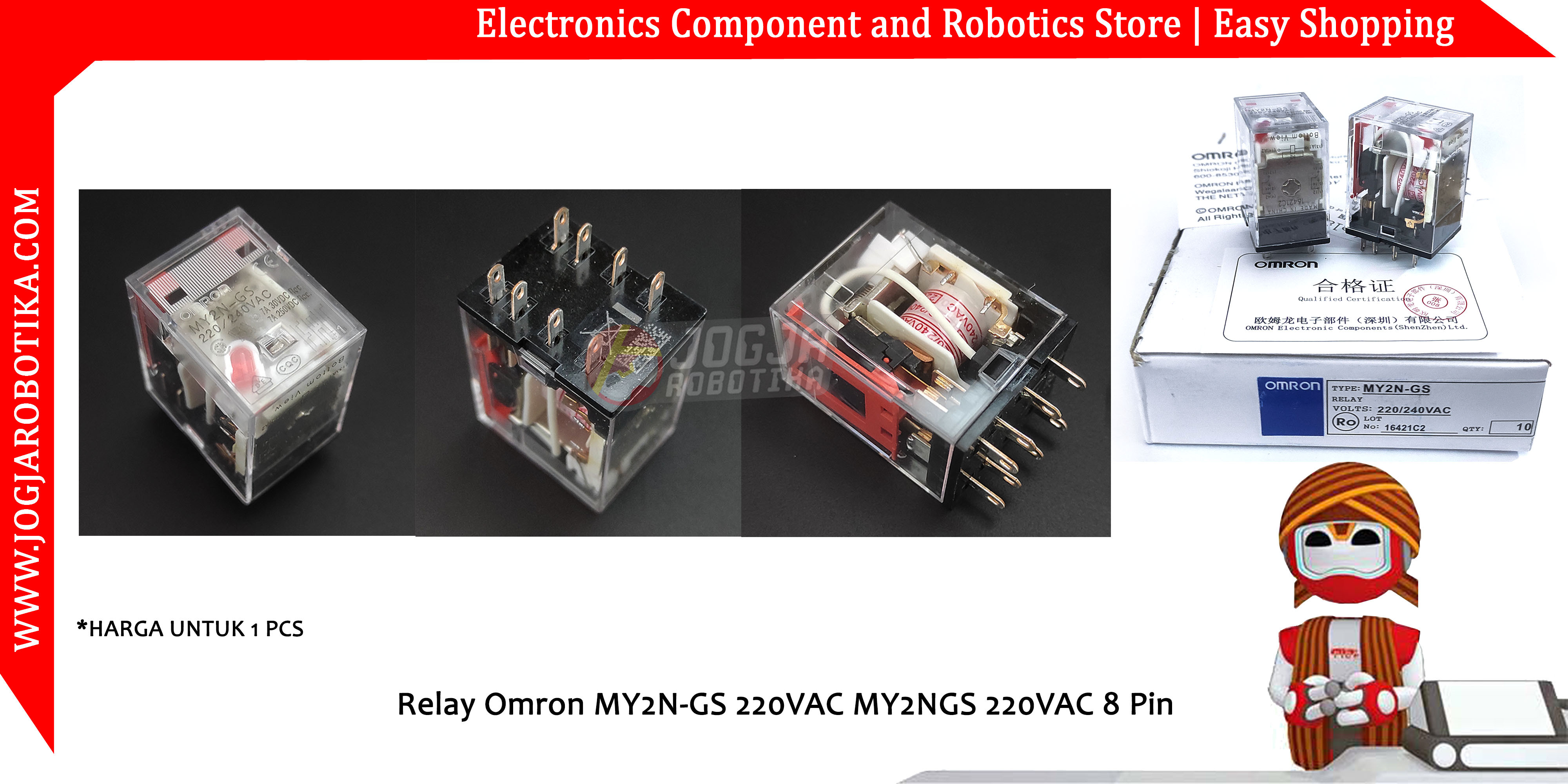 Relay Omron MY2N-GS 220VAC MY2NGS 220VAC 8 Pin