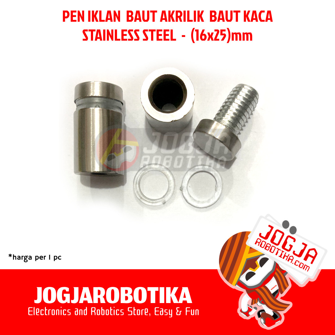 PEN IKLAN BAUT AKRILIK BAUT KACA STAINLESS - (16X25)MM