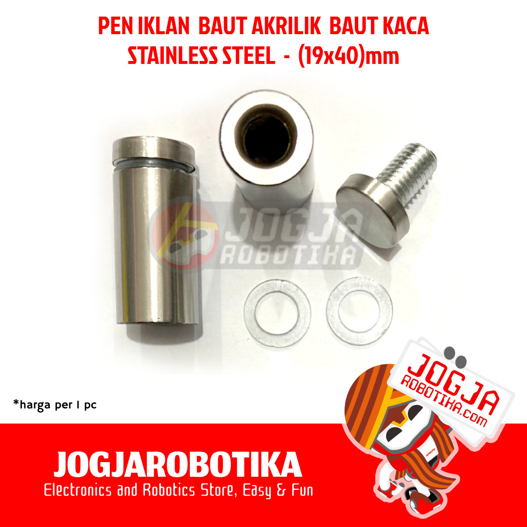 PEN IKLAN BAUT AKRILIK BAUT KACA STAINLESS - (19X40)MM
