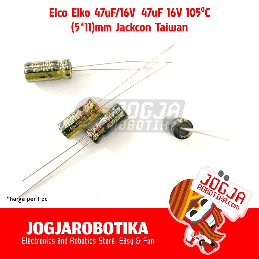 Elco Elko 47uF/16V 47uF 16V 5x11mm 105C Jackcon Taiwan
