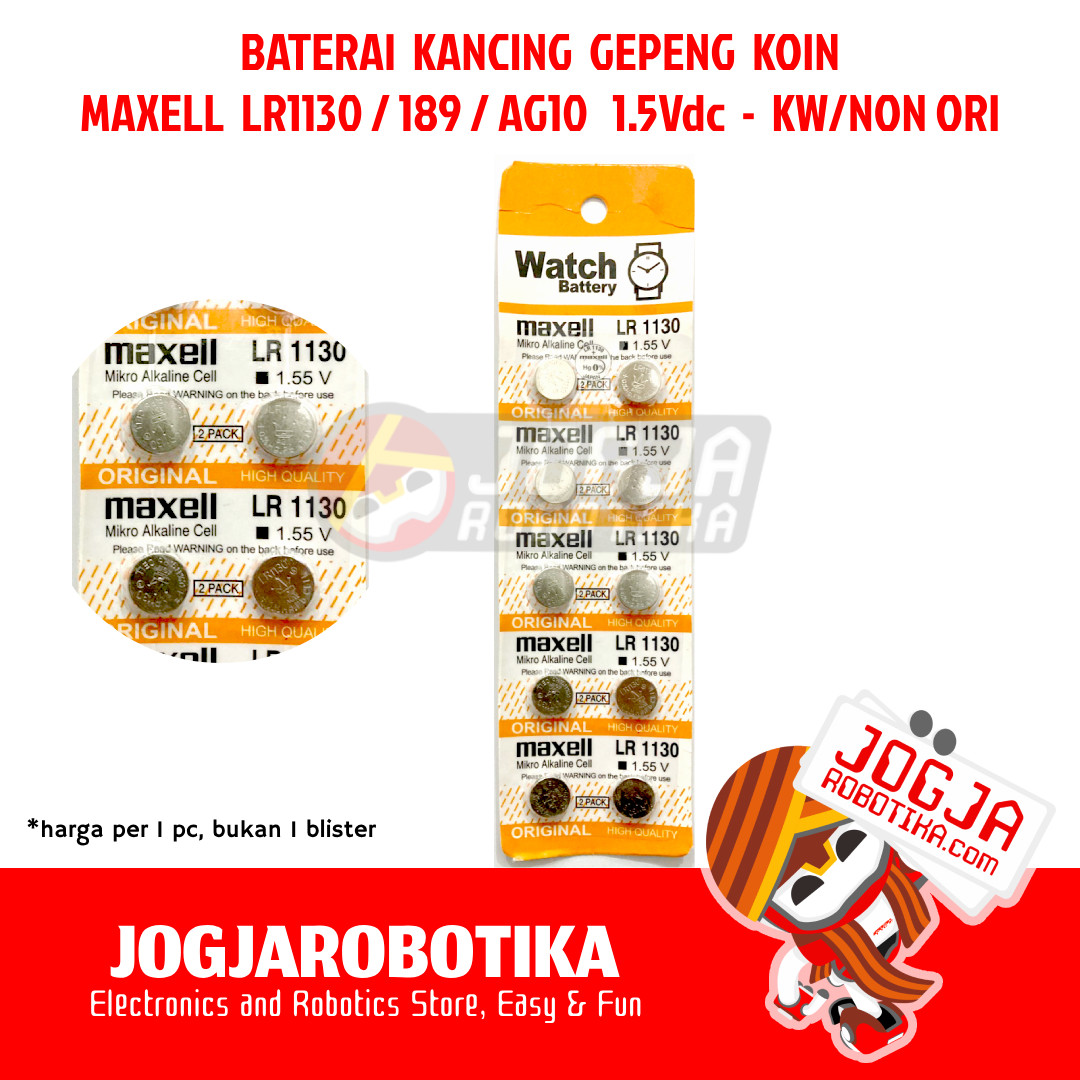 BATTERY KANCING LR1130 AG10 189 LR54 LR55 1.55V MAXELL - KW / NON ORI