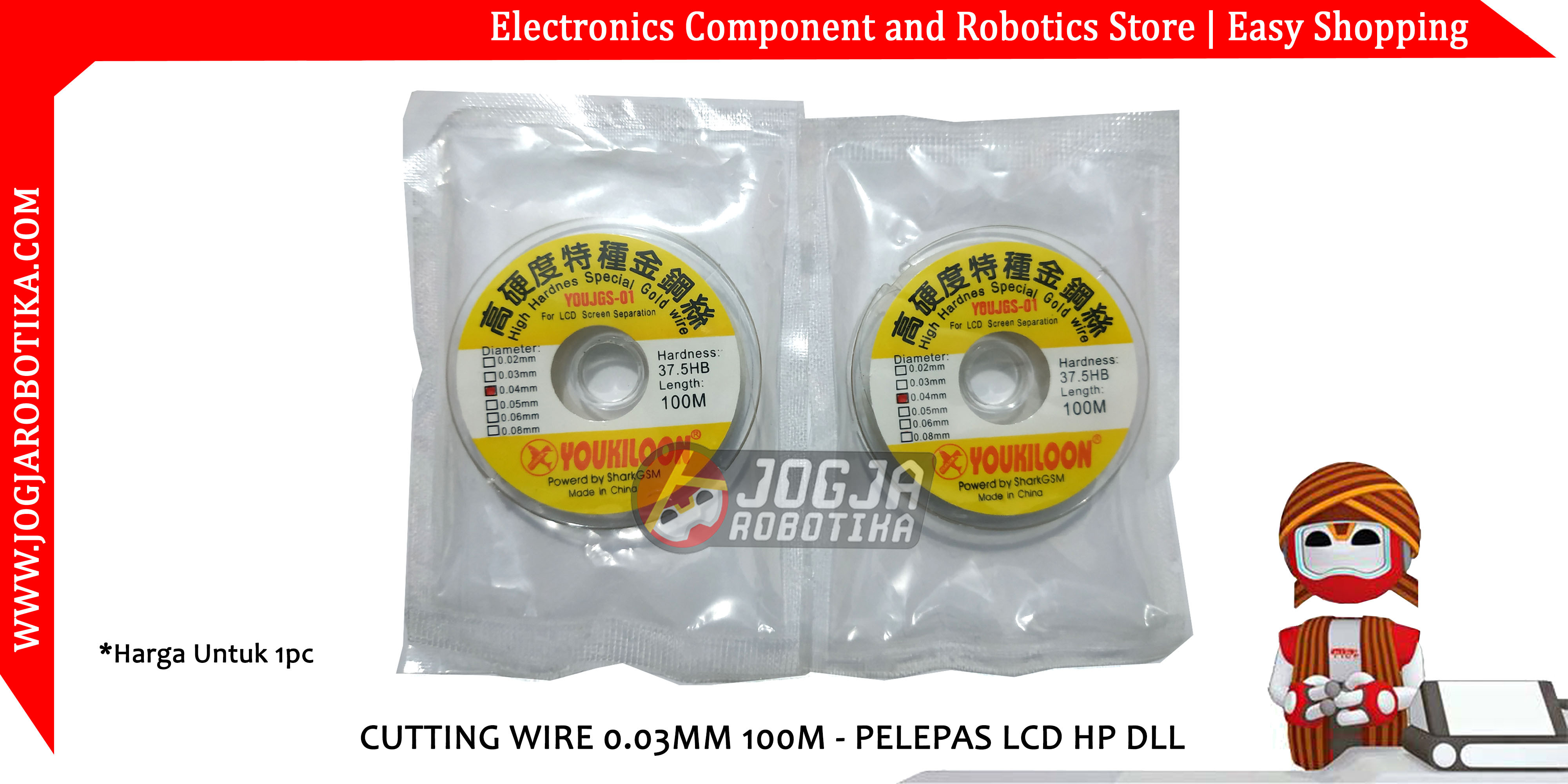 CUTTING WIRE 0.04MM 100M - PELEPAS LCD HP DLL