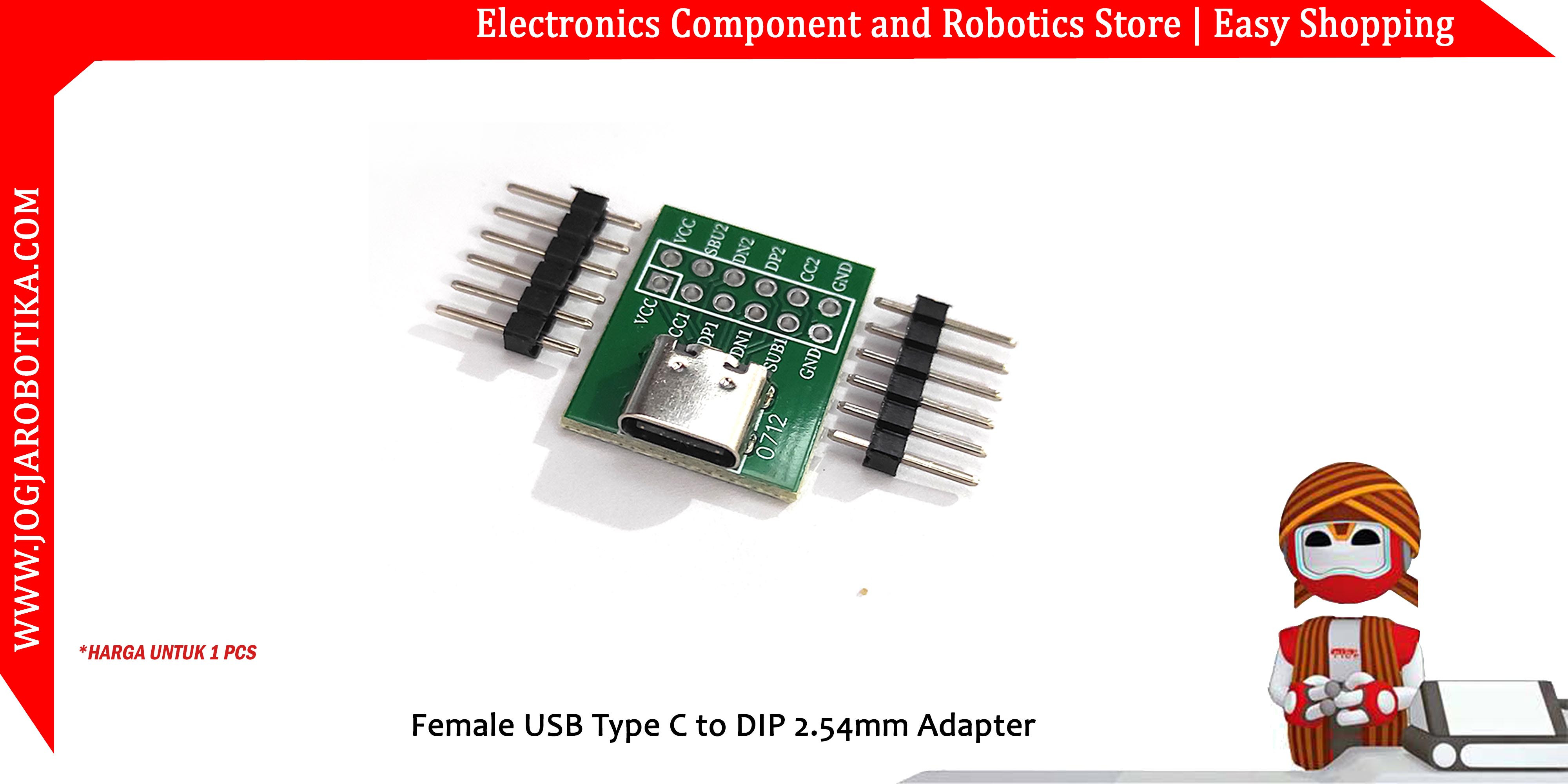 Female USB Type C to DIP 2.54mm Adapter Tipe C Type-C Converter