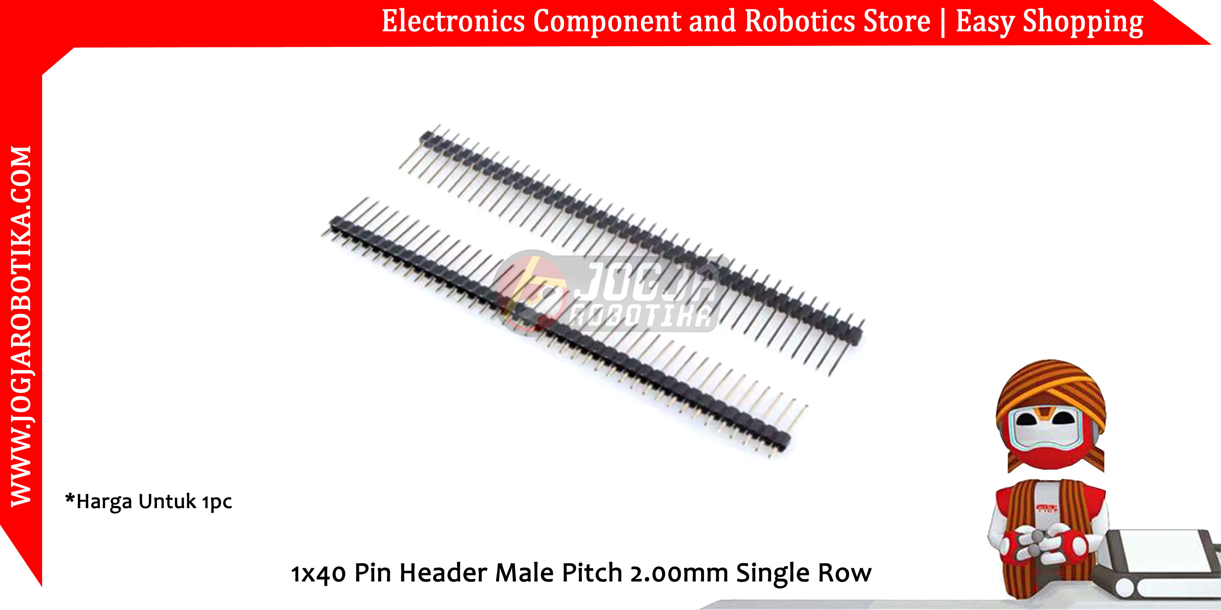 1x40 Pin Header Male Pitch 2.00mm Single Row