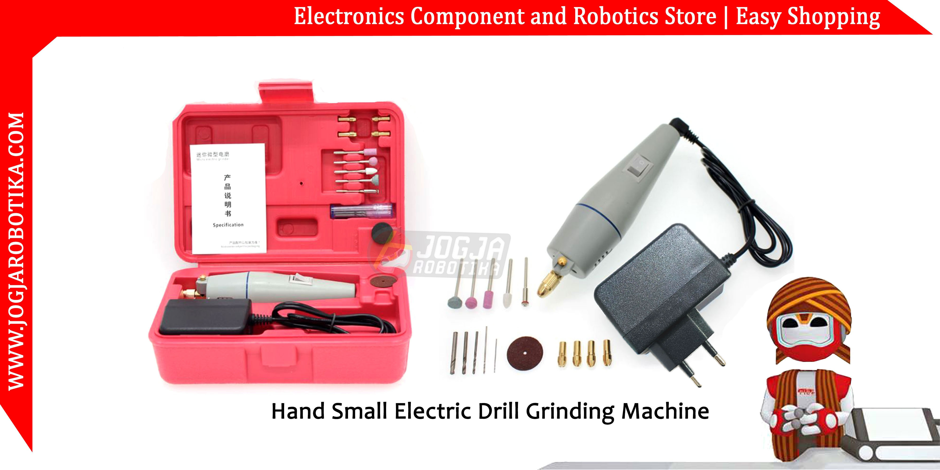 Hand Small Electric Drill Grinding Machine (Bor dan Gerinda Tangan)