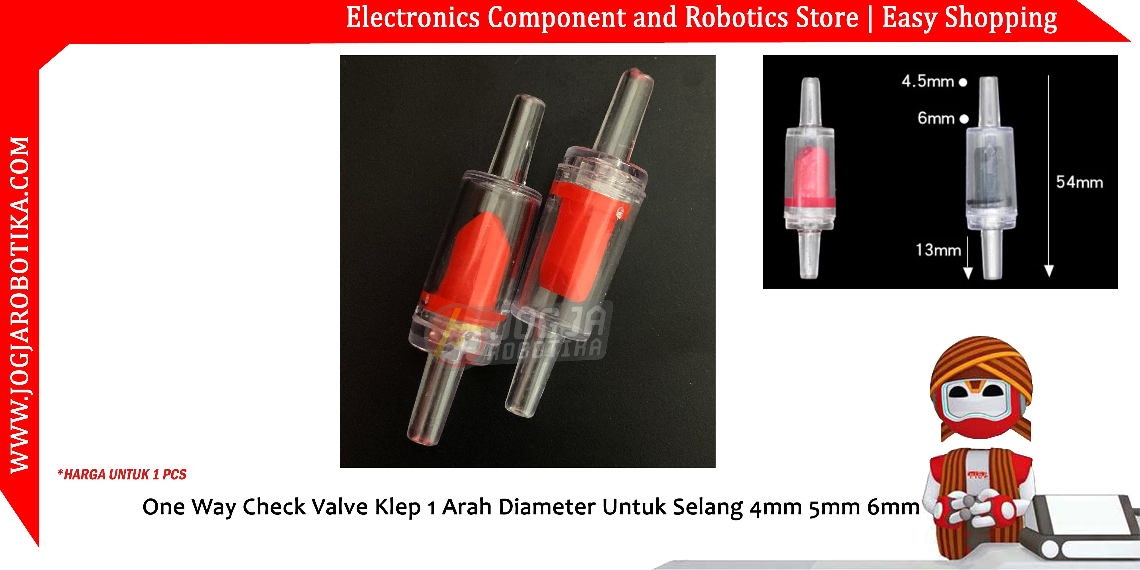 One Way Check Valve Klep 1 Arah Diameter Untuk Selang 4mm 5mm 6mm