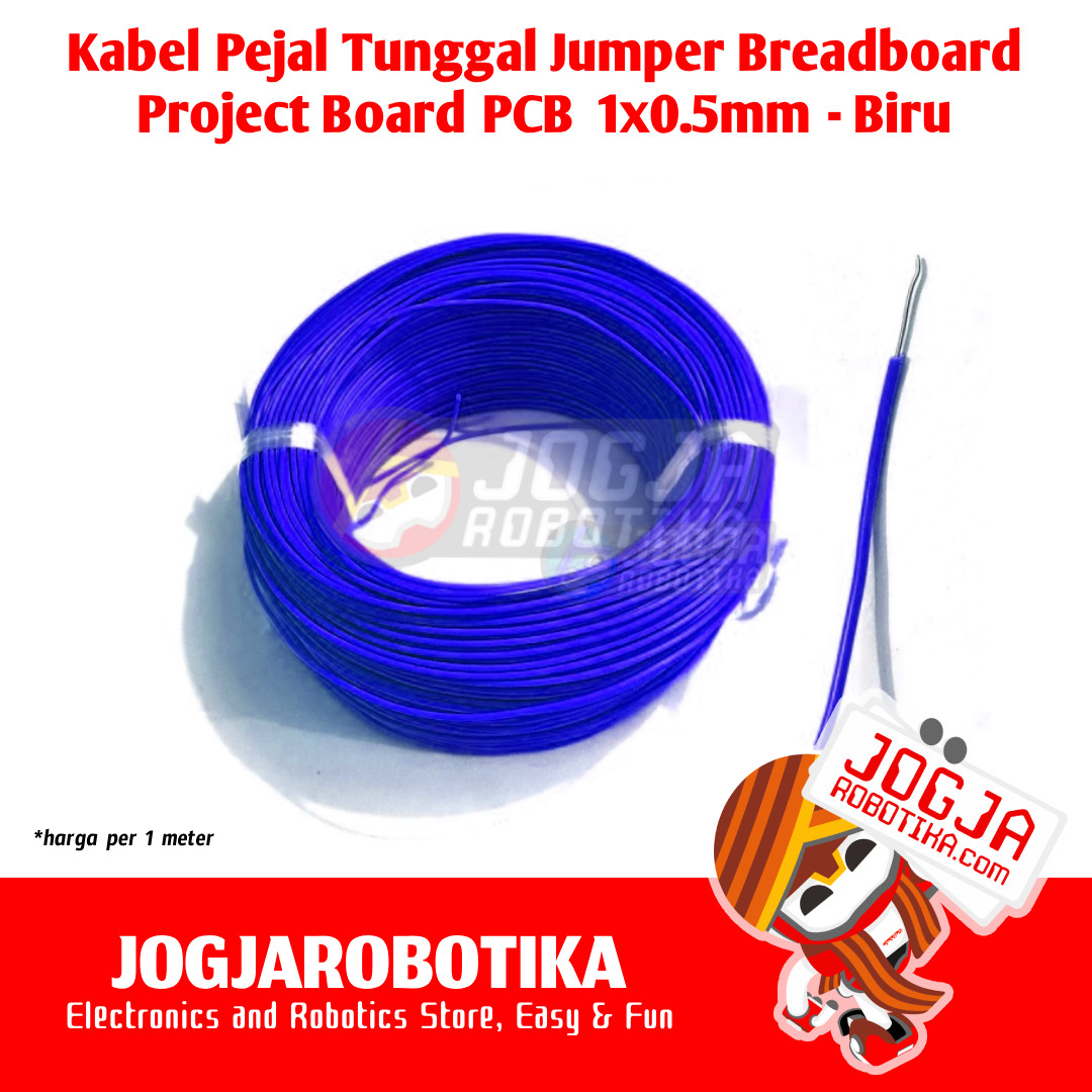 Kabel Pejal Jumper Breadboard Project Board PCB 1x0.5mm - Biru