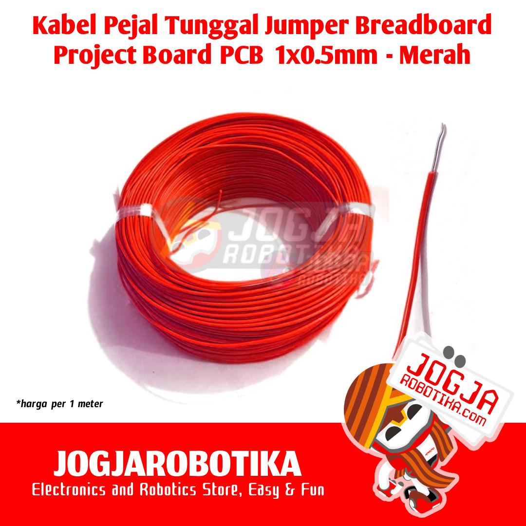 Kabel Pejal Jumper Breadboard Project Board PCB 1x0.5mm - Merah