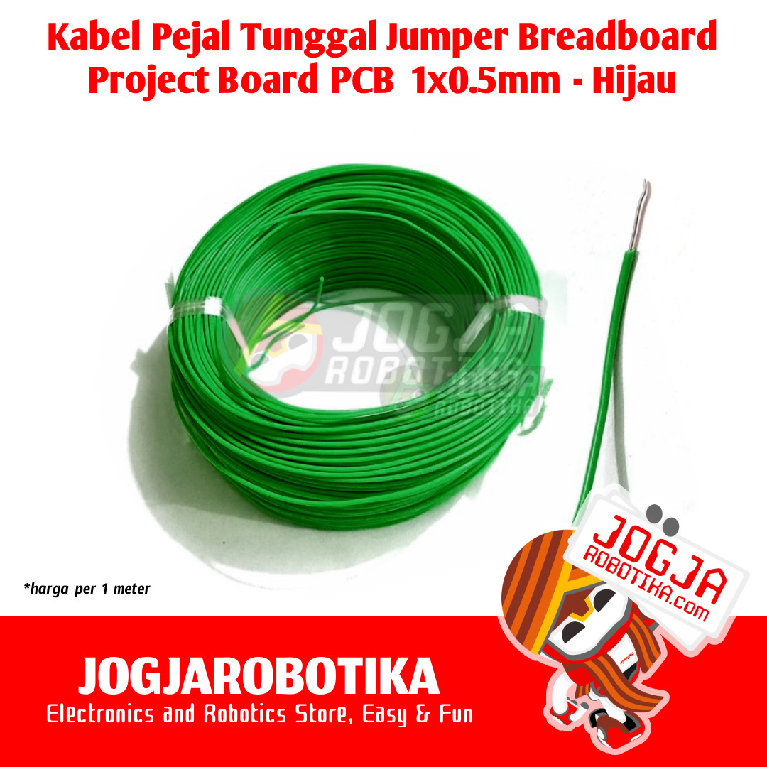Kabel Pejal Jumper Breadboard Project Board PCB 1x0.5mm - Hijau
