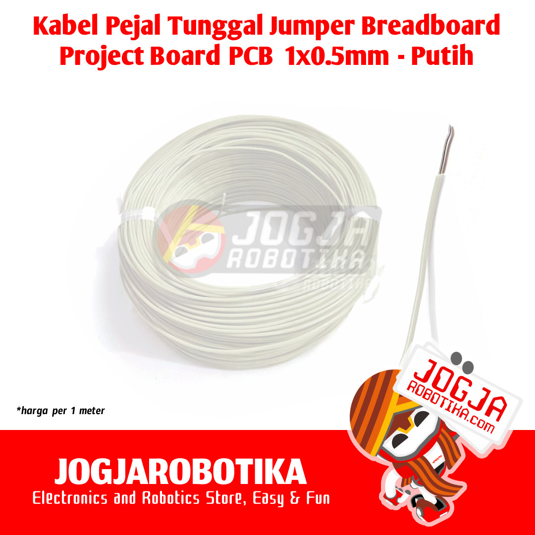 Kabel Pejal Jumper Breadboard Project Board PCB 1x0.5mm - Putih