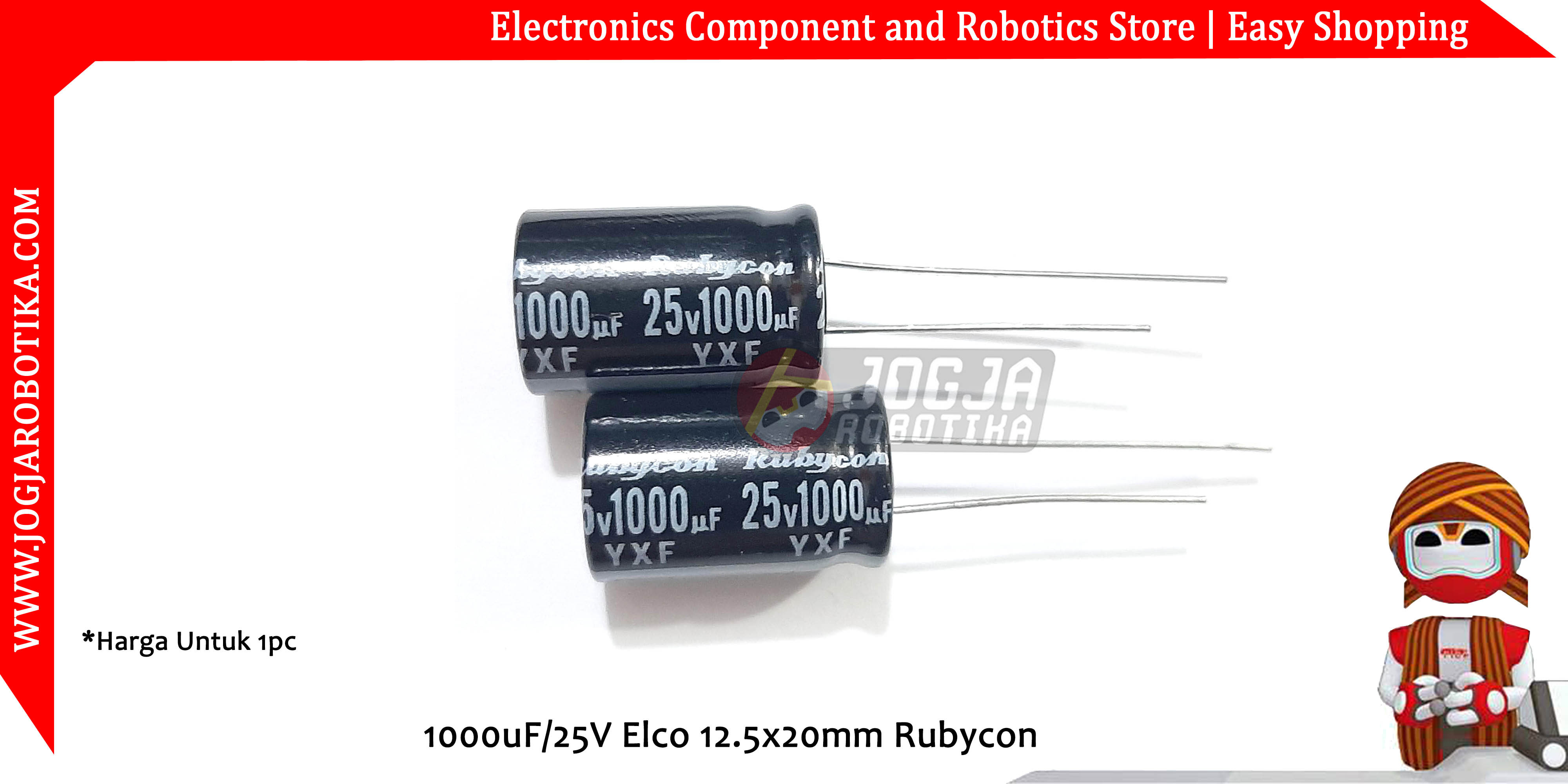 1000uF/25V Elco 12.5x20mm Rubycon