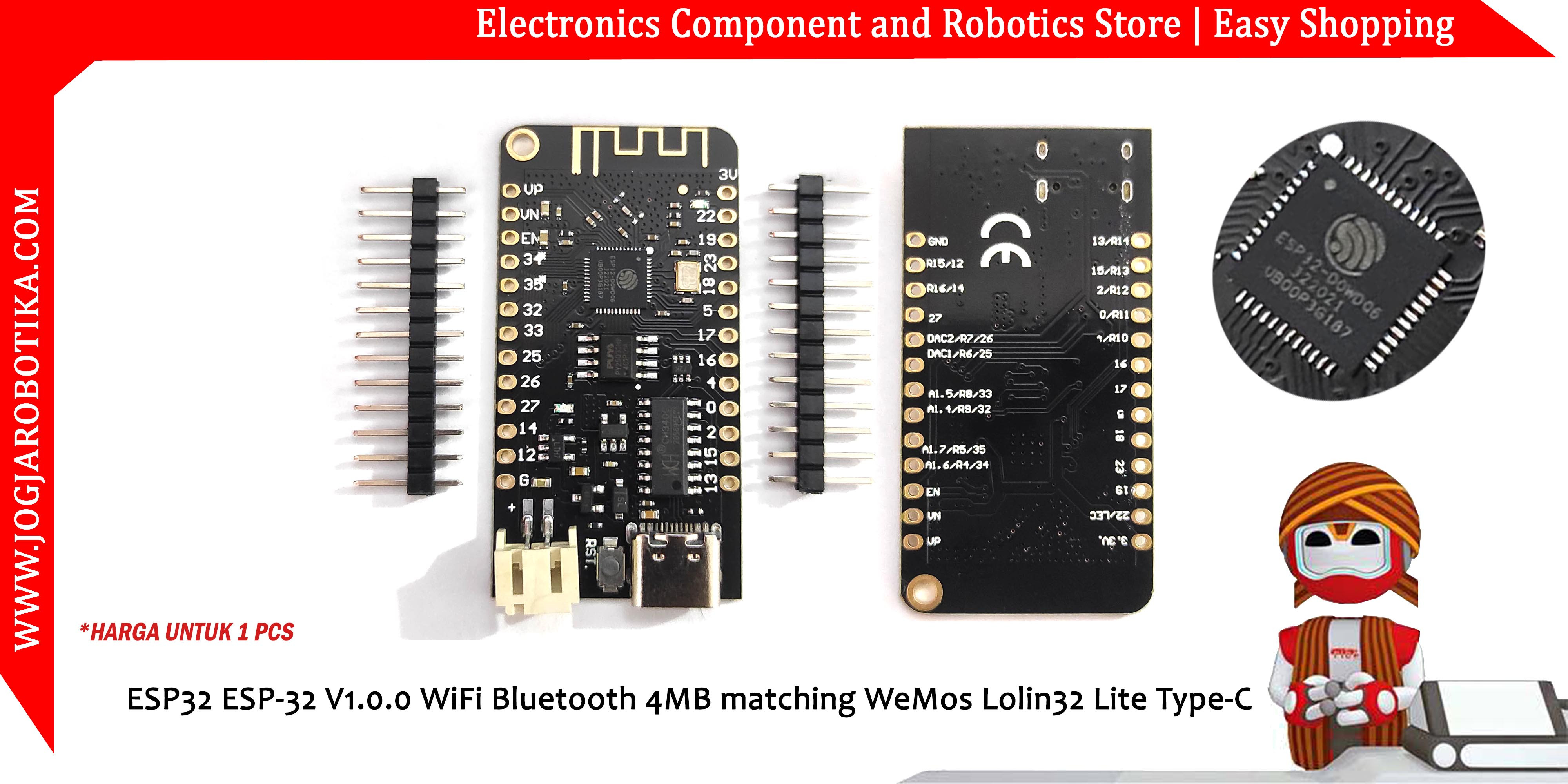 ESP32 ESP-32 V1.0.0 WiFi Bluetooth 4MB matching WeMos Lolin32 Lite TYPE-C