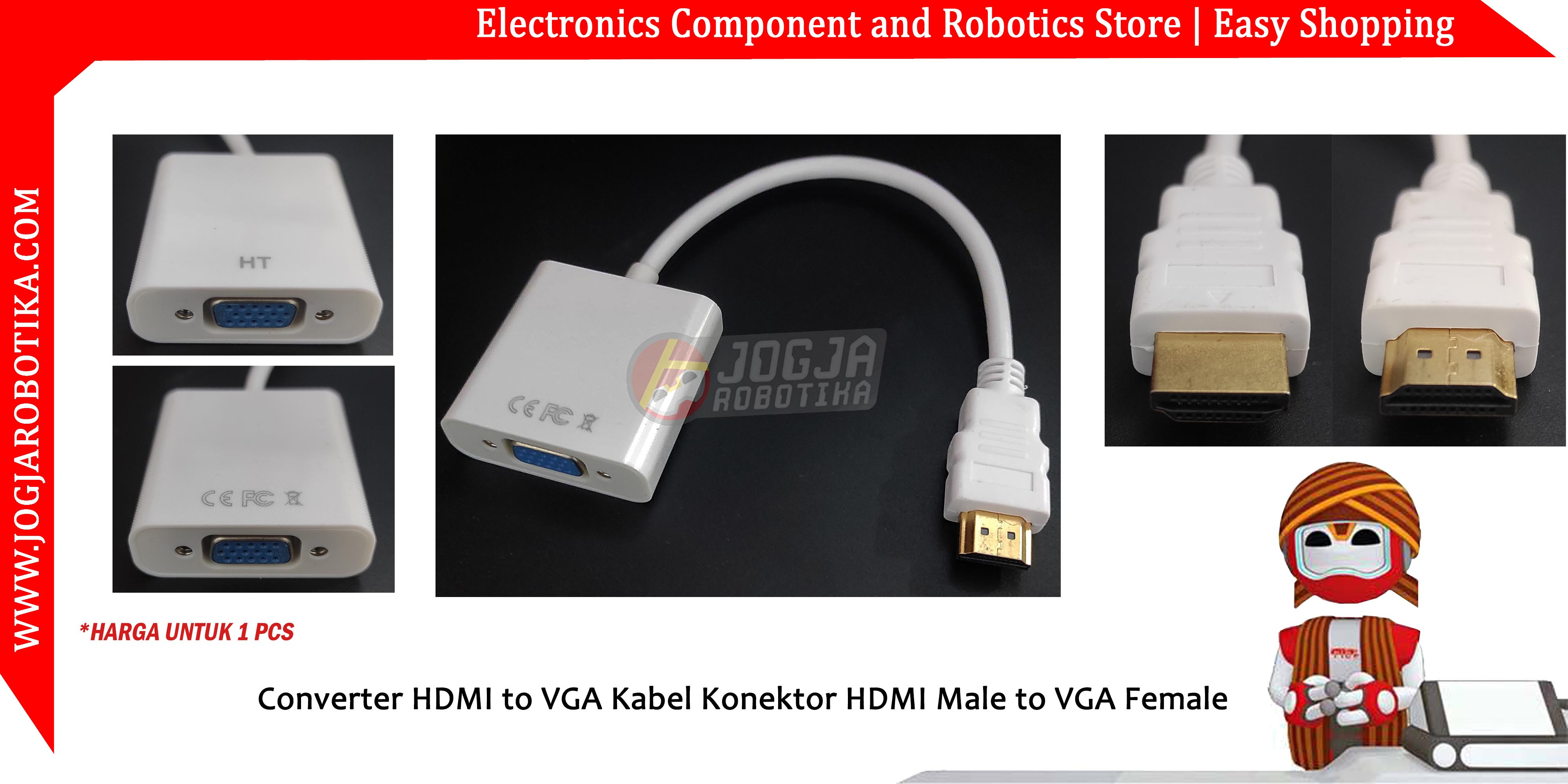 Converter HDMI to VGA Kabel Konektor HDMI Male to VGA Female