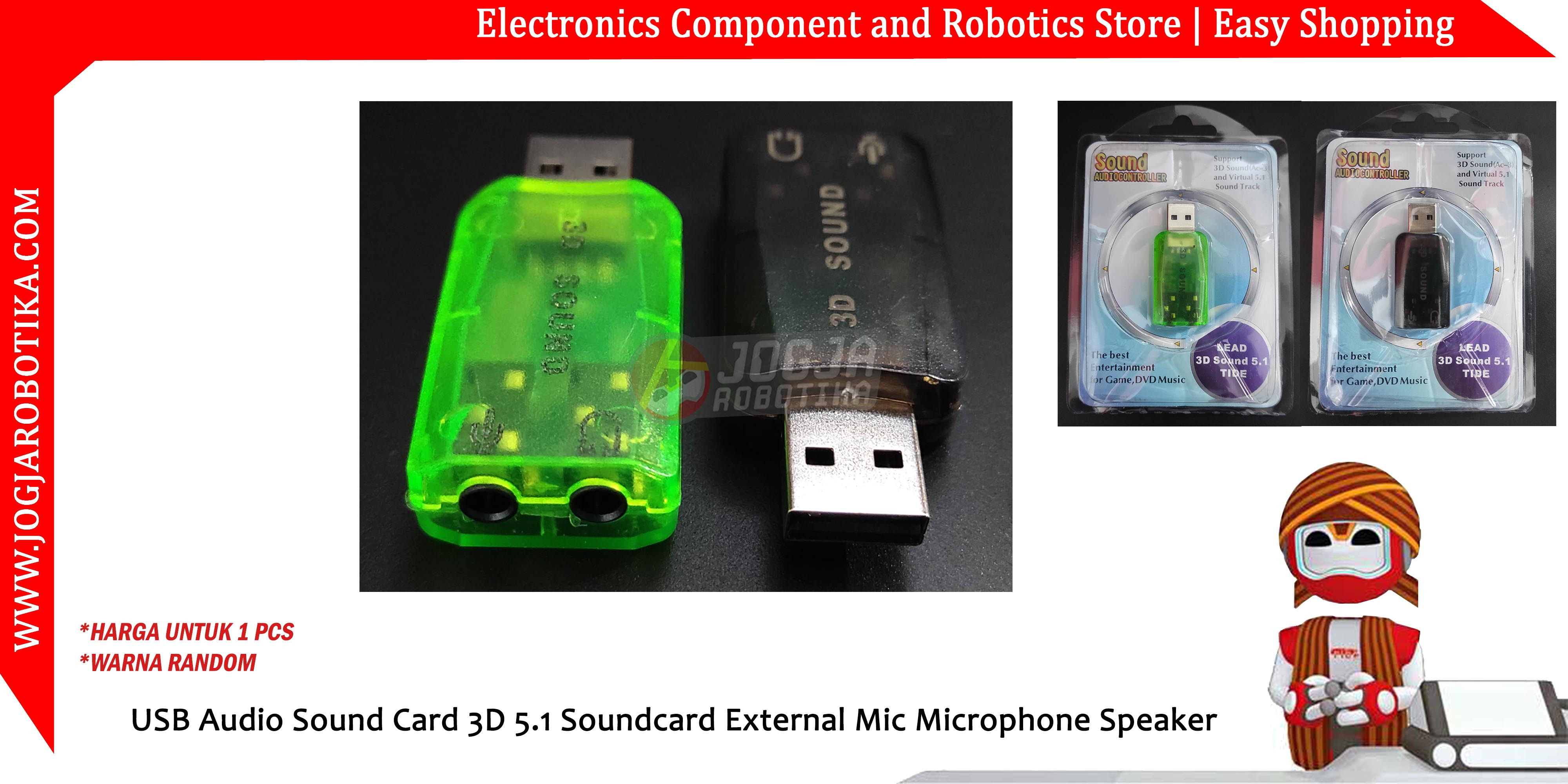 USB Audio Sound Card 3D 5.1 Soundcard External Mic Microphone Speaker