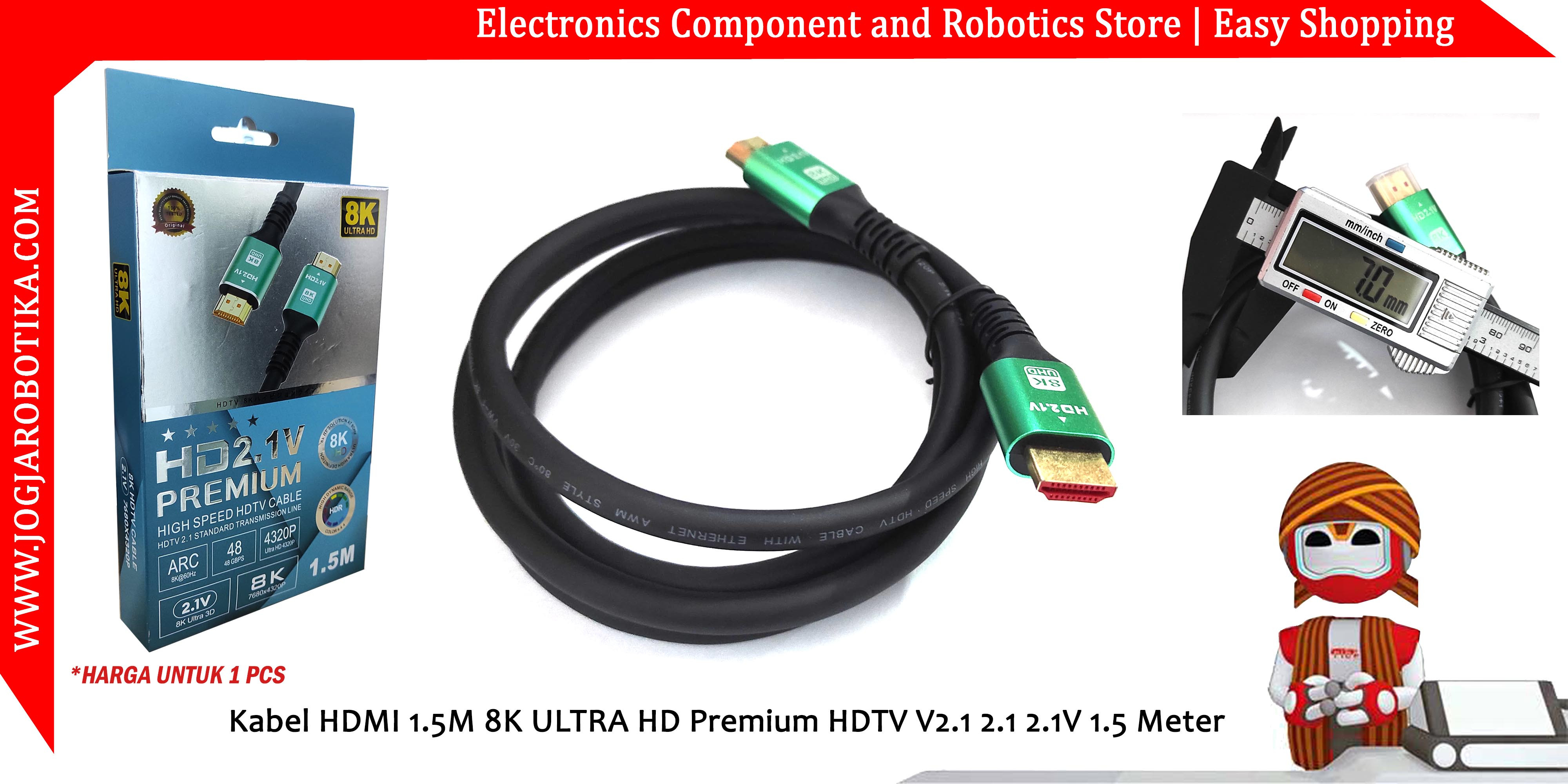 Kabel HDMI 1.5M 8K ULTRA HD Premium HDTV V2.1 2.1 2.1V 1.5 Meter