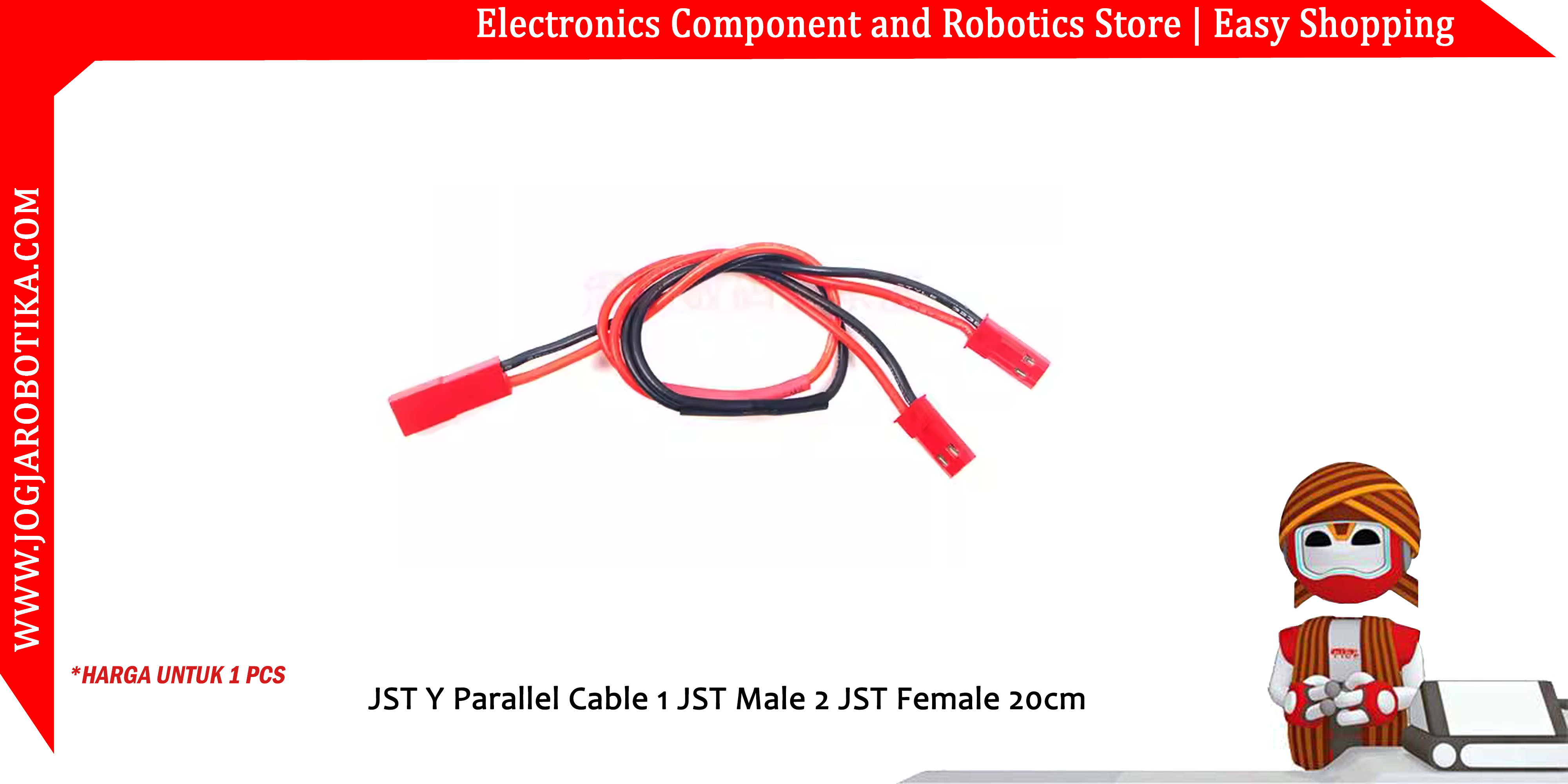 JST Y Parallel Cable 1 JST Male 2 JST Female 20cm