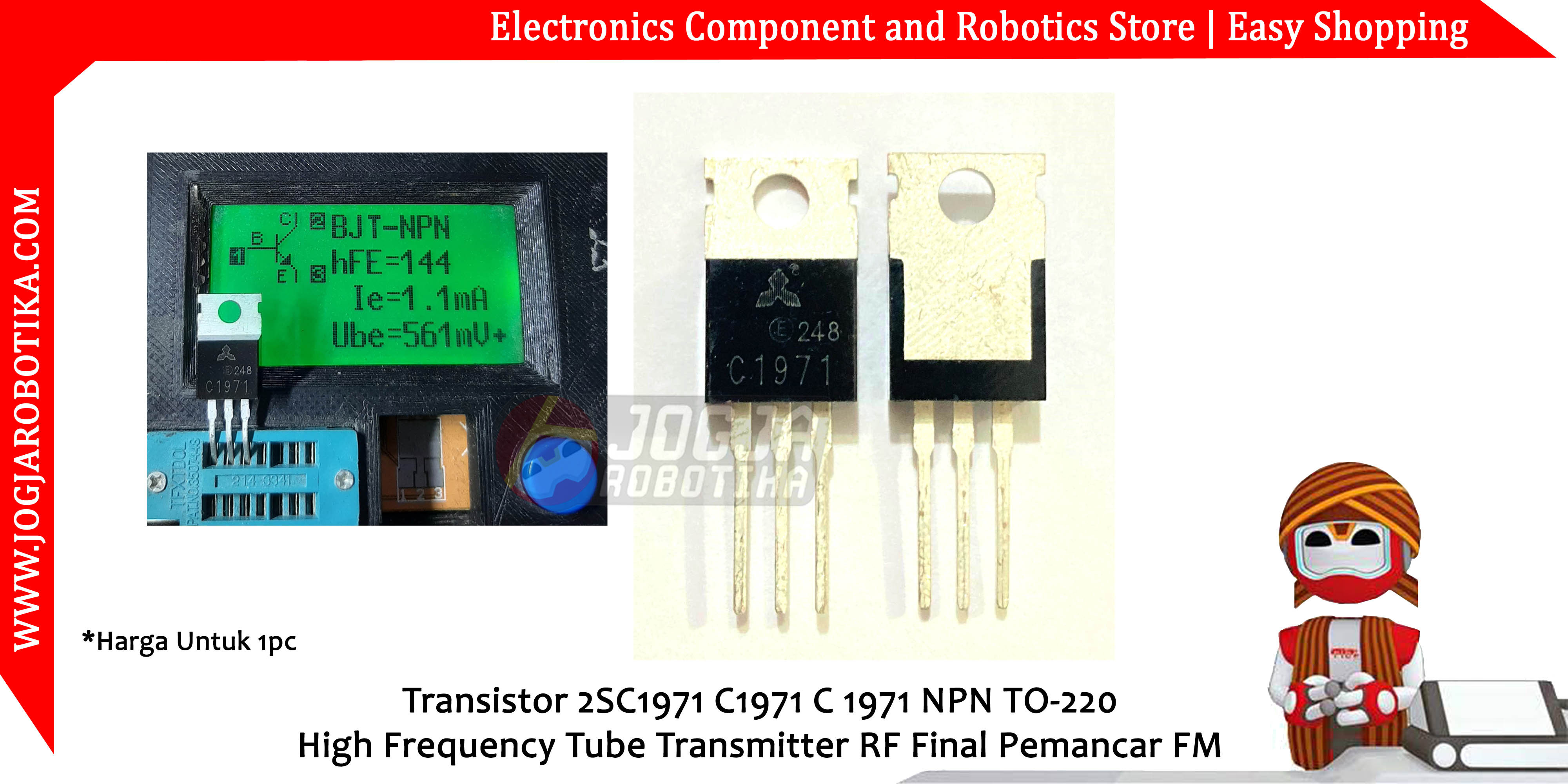 Transistor 2SC1971 C1971 C 1971 NPN TO-220 High Frequency Tube Transmitter RF Final Pemancar FM