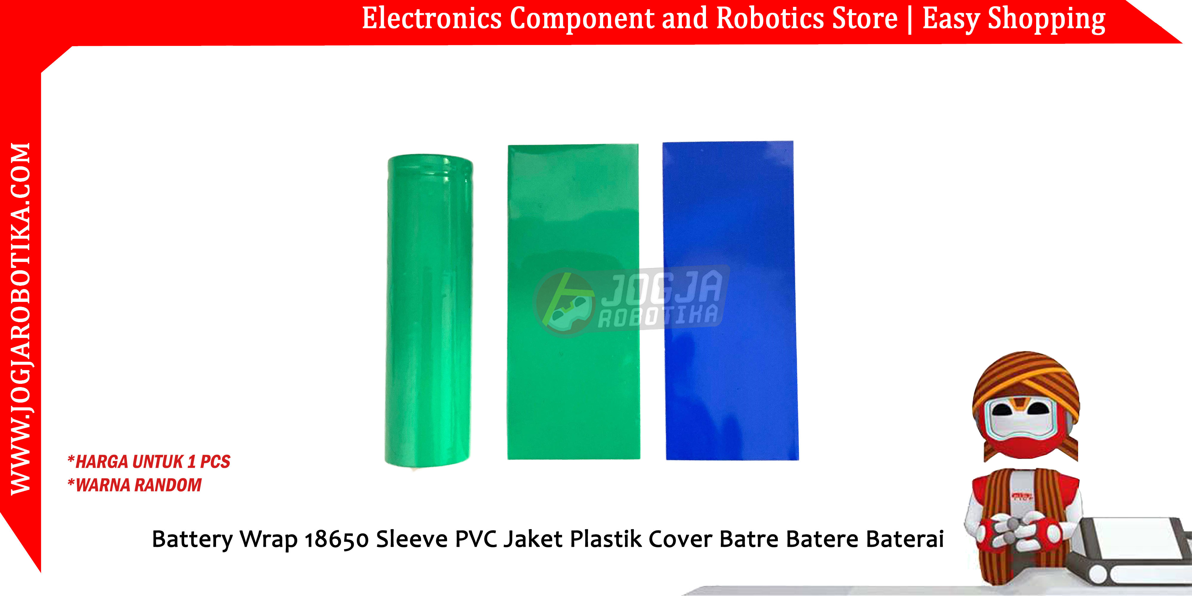 Battery Wrap 18650 Sleeve PVC Jaket Plastik Cover Batre Batere Baterai