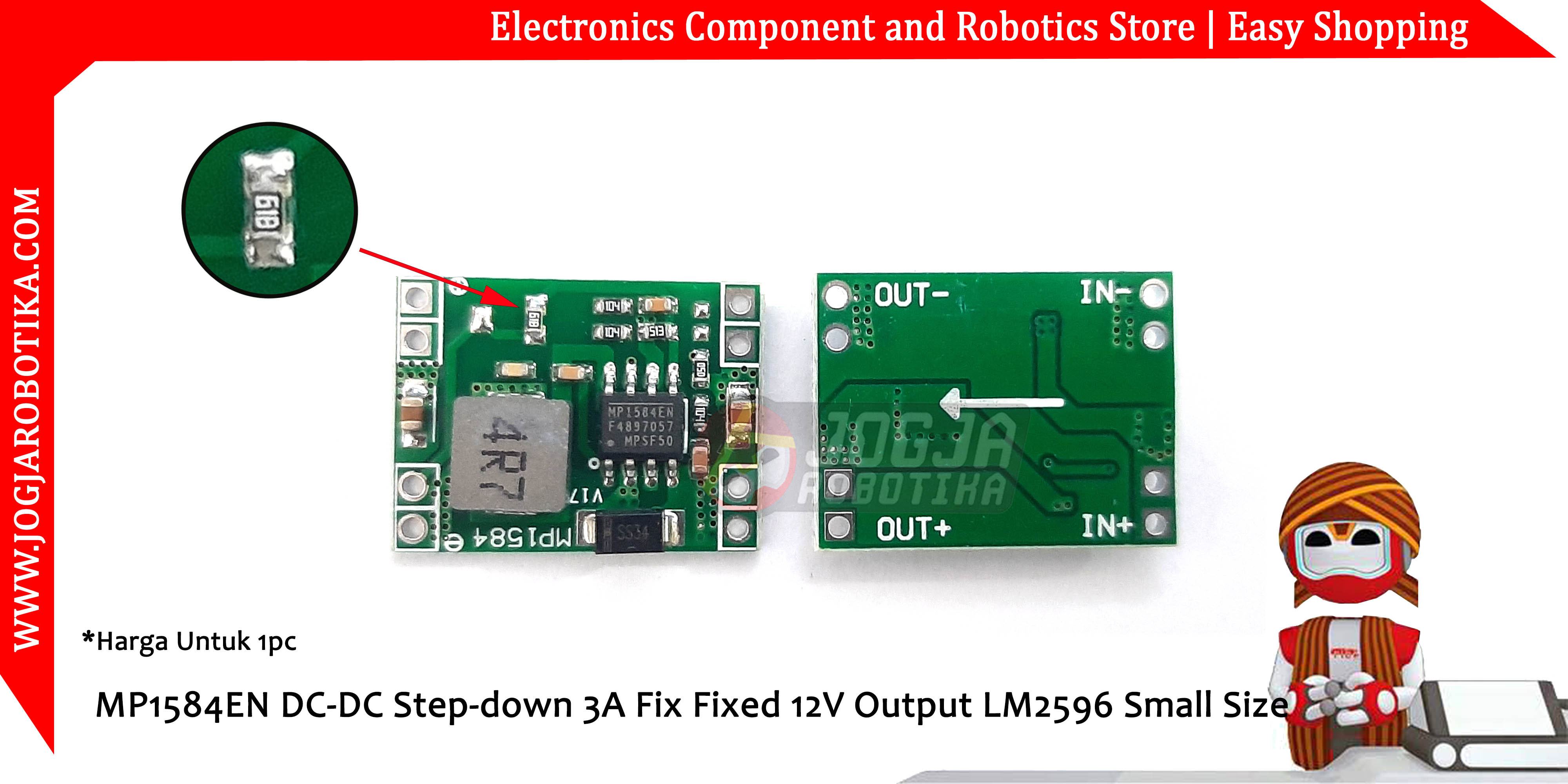 MP1584EN DC-DC Step-down 3A Fix Fixed 12V Output LM2596 Small Size