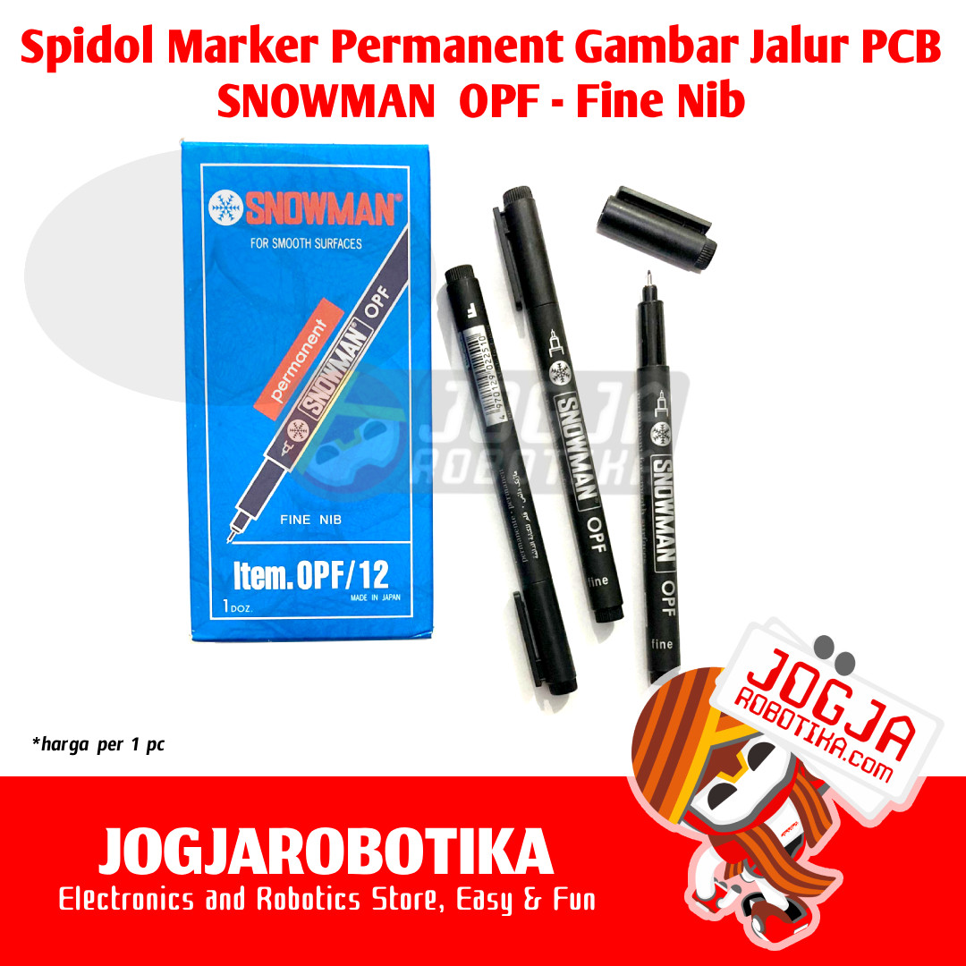 Spidol Marker Permanent Snowman Gambar Jalur PCB - HITAM - OPF Fine Nib