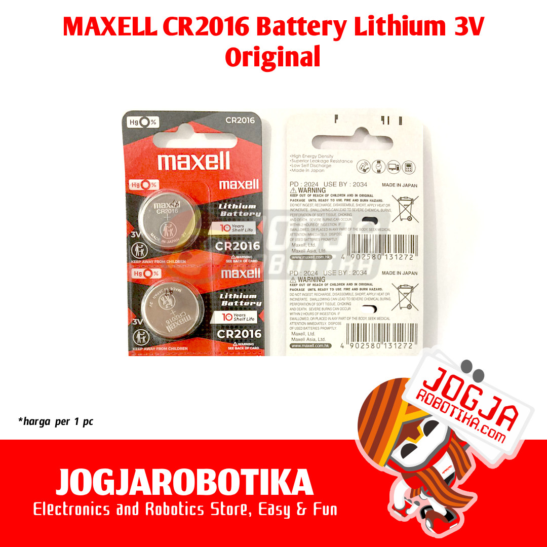 Maxell CR2016 3V Lithium Battery - Original