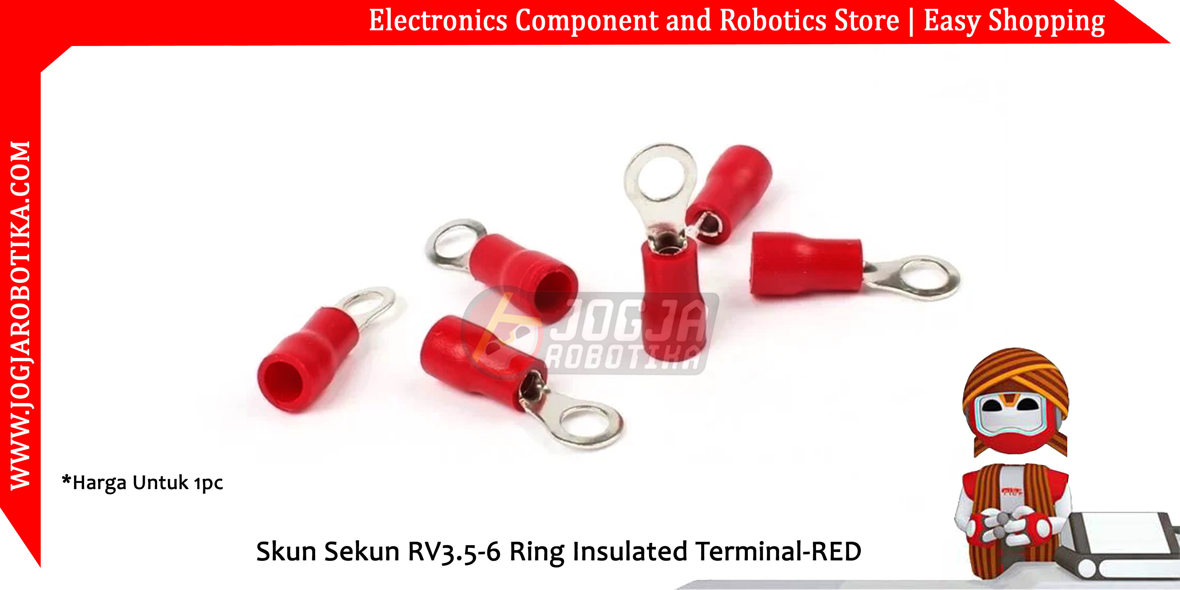 Skun Sekun RV3.5-6 Ring Insulated Terminal-RED
