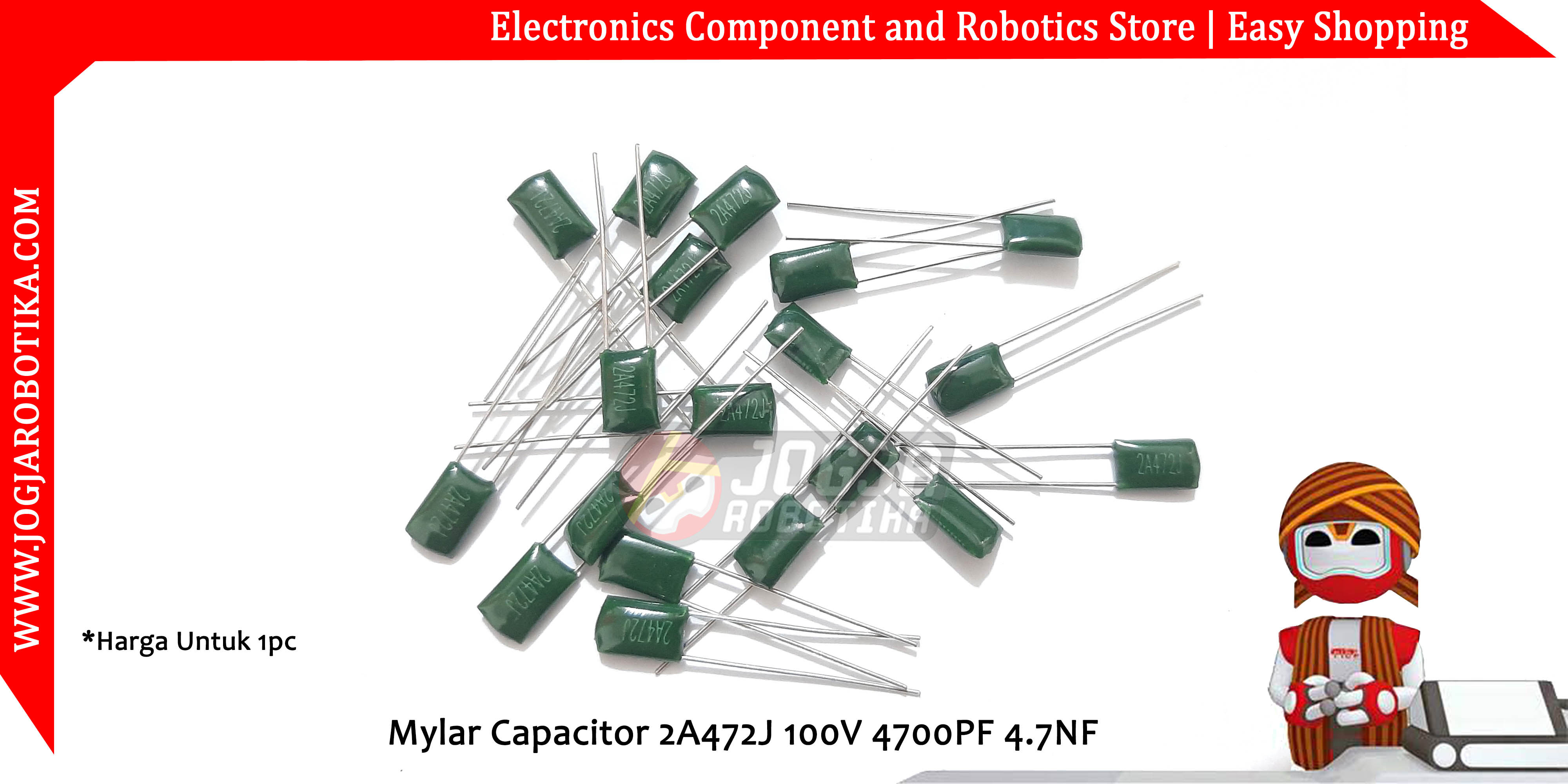 Mylar Capacitor 2A472J 100V 4700PF 4.7NF