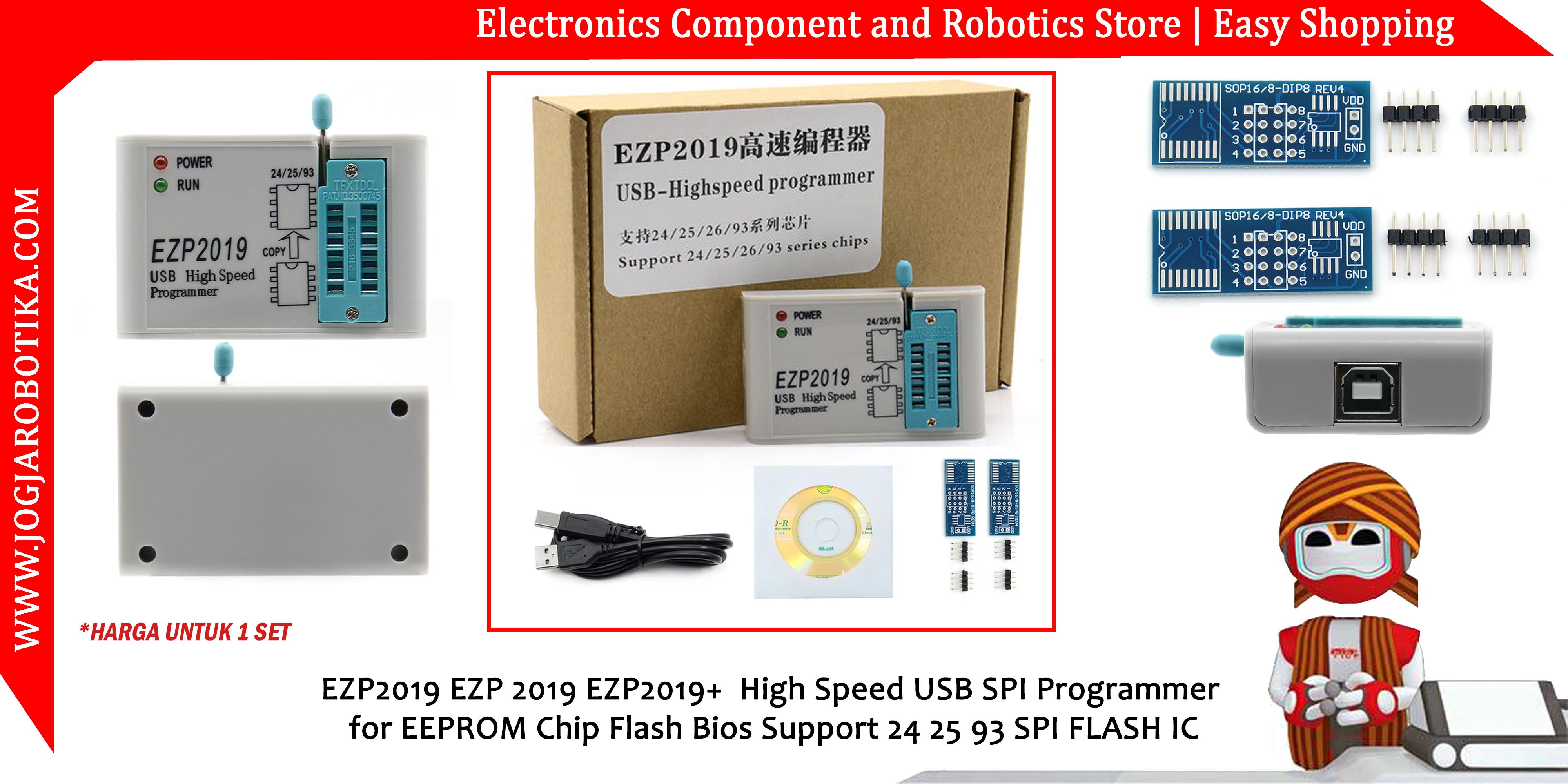 EZP2019 EZP 2019 EZP2019+  High Speed USB SPI Programmer for EEPROM Chip Flash Bios Support 24 25 93 SPI FLASH IC