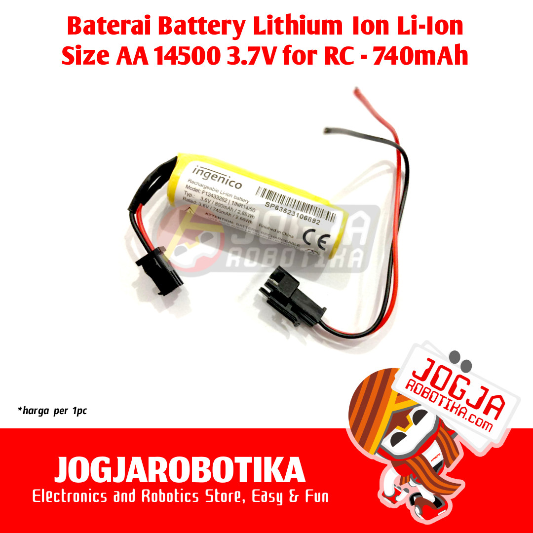 740MAH - BATTERY LI-ION BATERAI LITHIUM ION 3.7V 3.6V 14500 SIZE AA A2 FOR RC REMOTE CONTROL