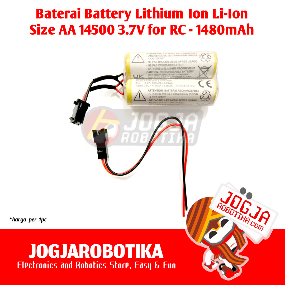 1480MAH - BATTERY LI-ION BATERAI LITHIUM ION 3.7V 3.6V 14500 SIZE AA A2 FOR RC REMOTE CONTROL