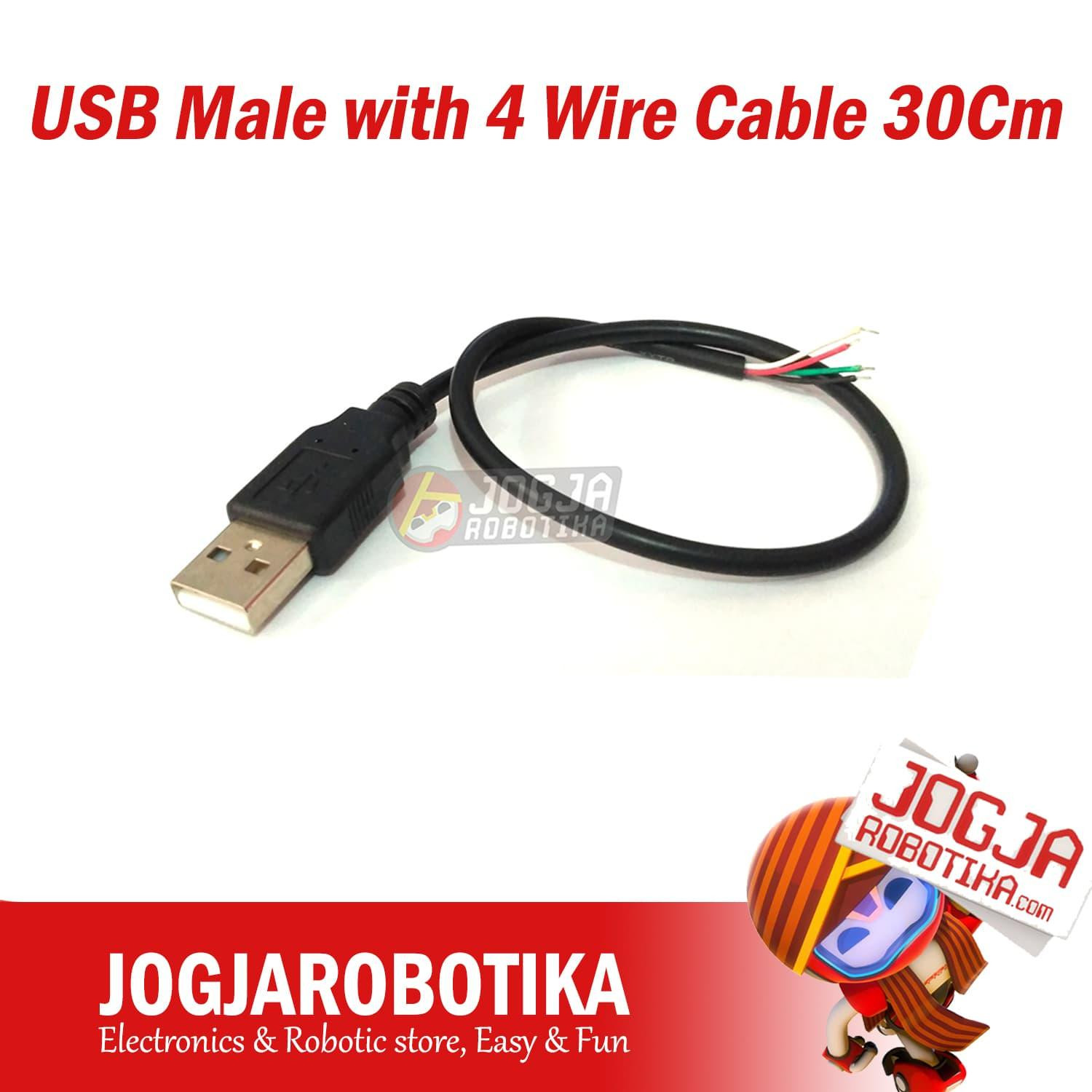 USB Male with 4 Wire Cable 30Cm