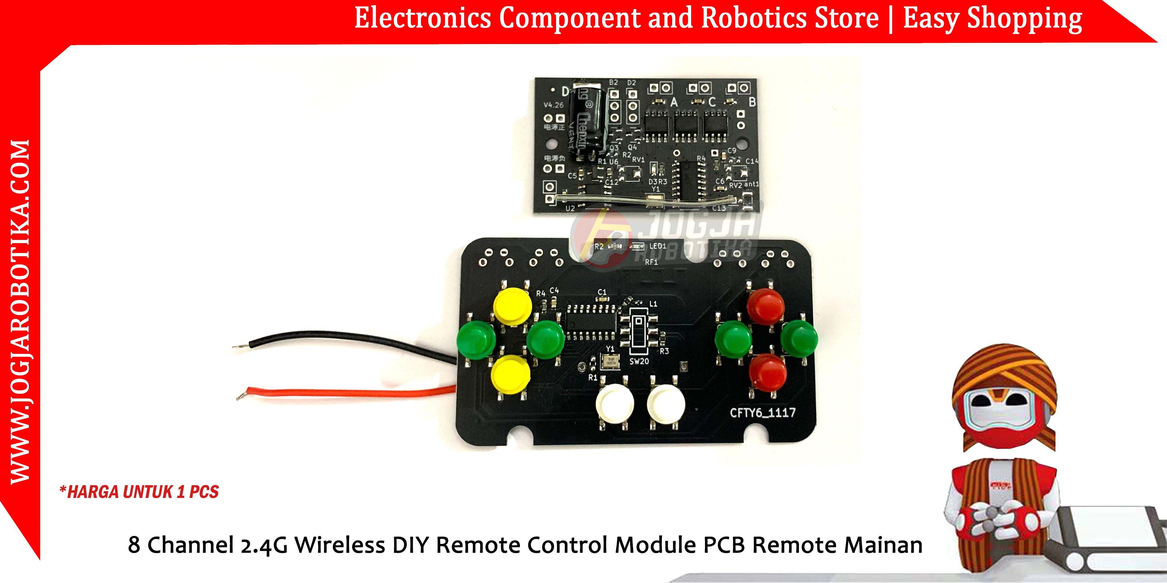 8 Channel 2.4G Wireless DIY Remote Control Module PCB Remote Mainan