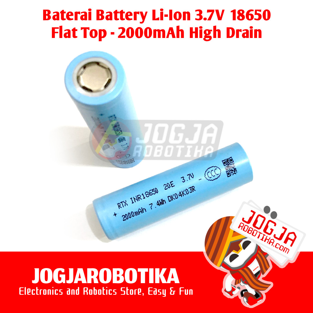 BATERAI LI-ION 3.7V SIZE 18650 FLAT TOP HIGH DRAIN - GRADE SUPER
