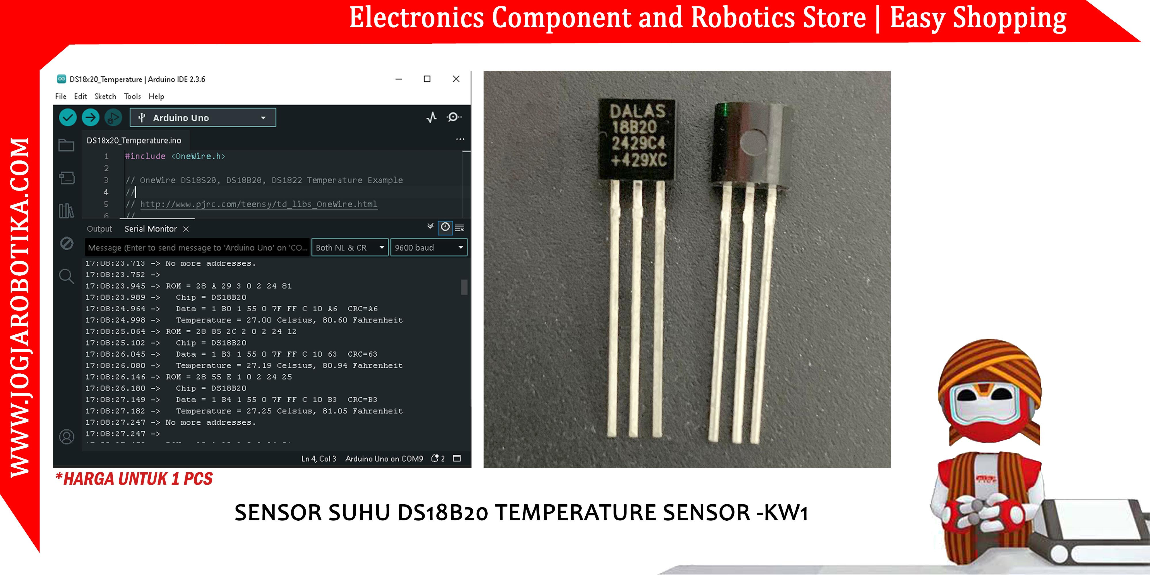 SENSOR SUHU DS18B20 TEMPERATURE SENSOR -KW1