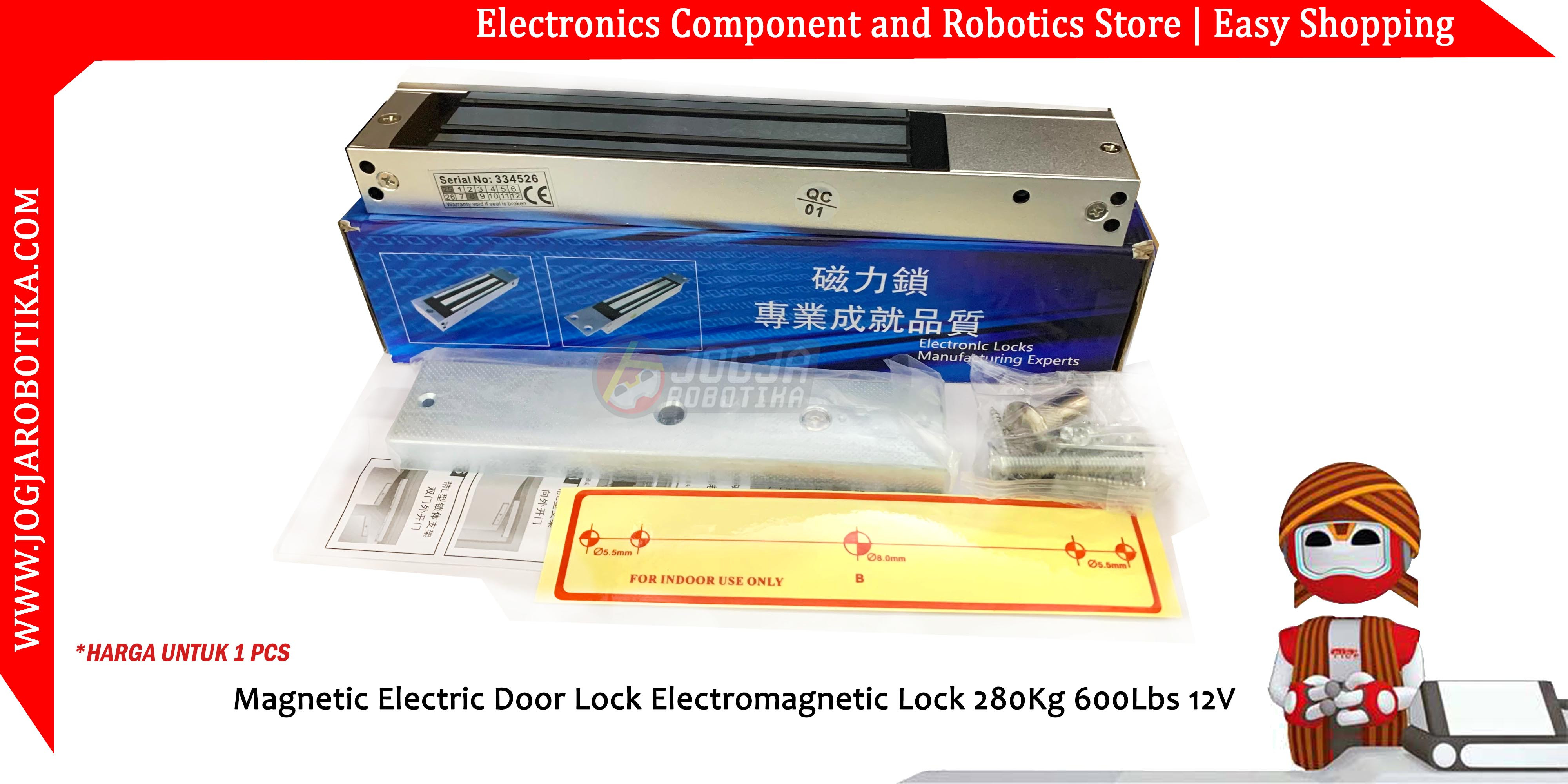 Magnetic Electric Door Lock Electromagnetic Lock 280Kg 600Lbs 12V