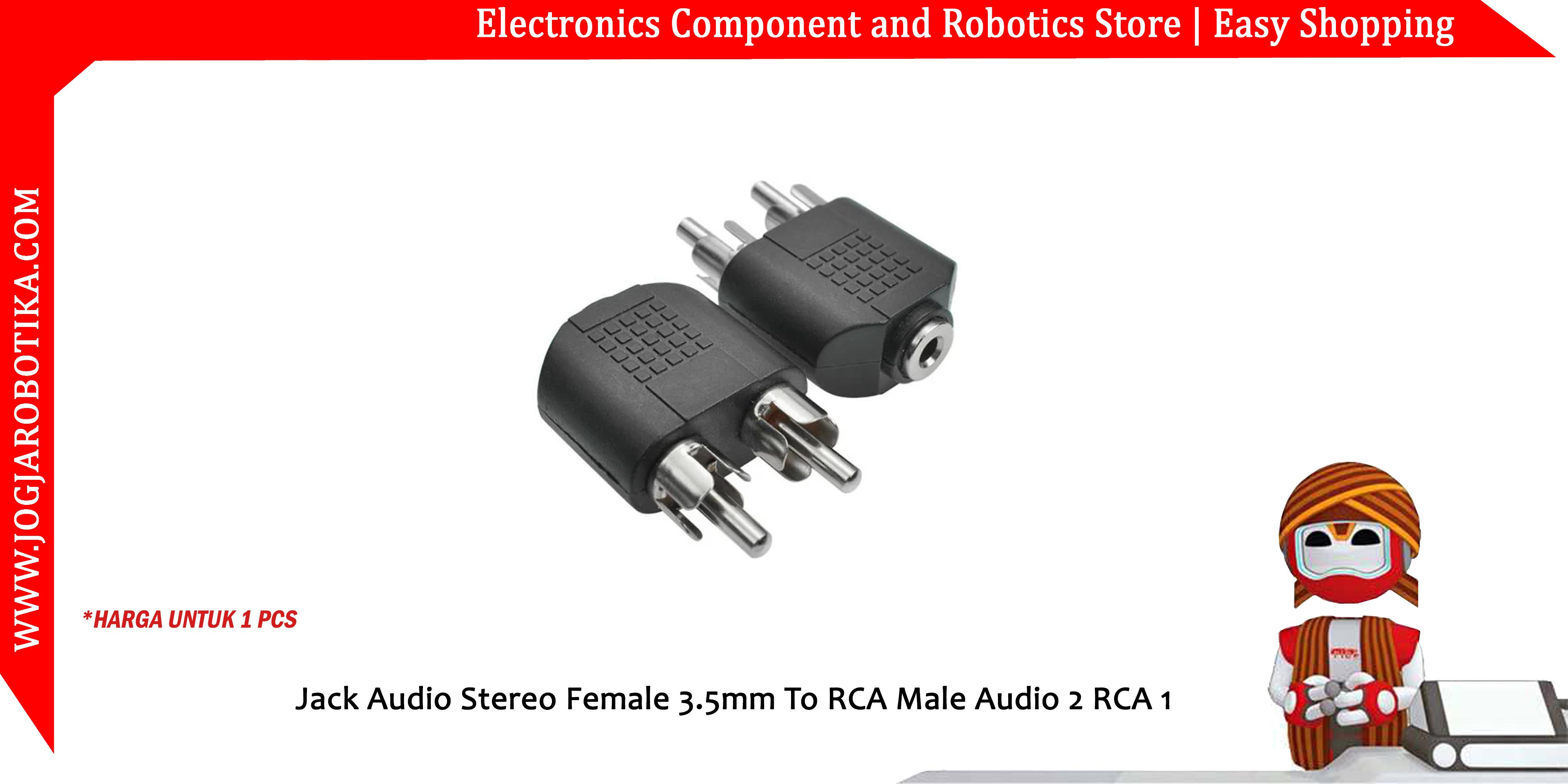 Jack Audio Stereo Female 3.5mm To RCA Male Audio 2 RCA 1