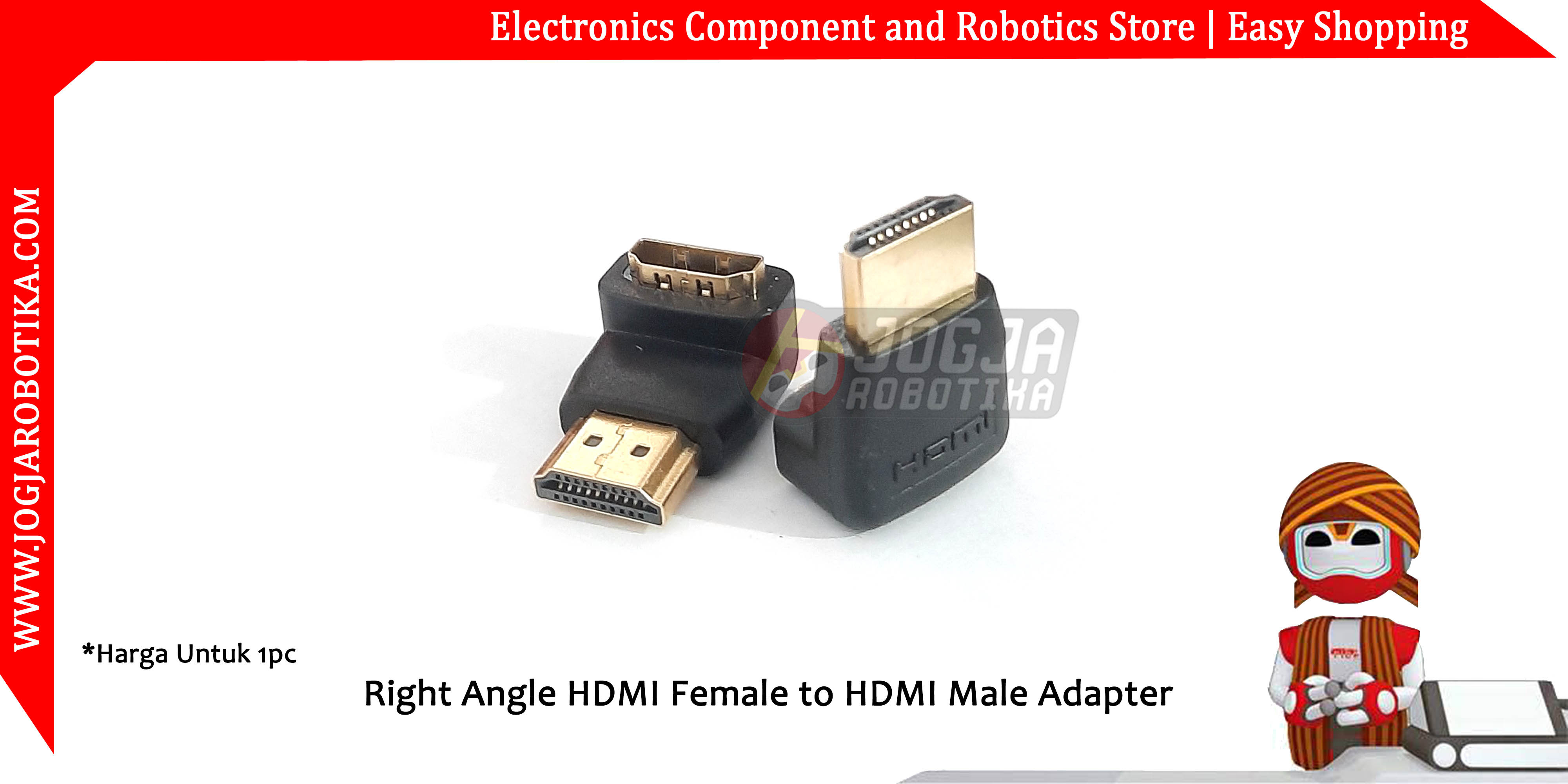 Right Angle HDMI Female to HDMI Male Adapter