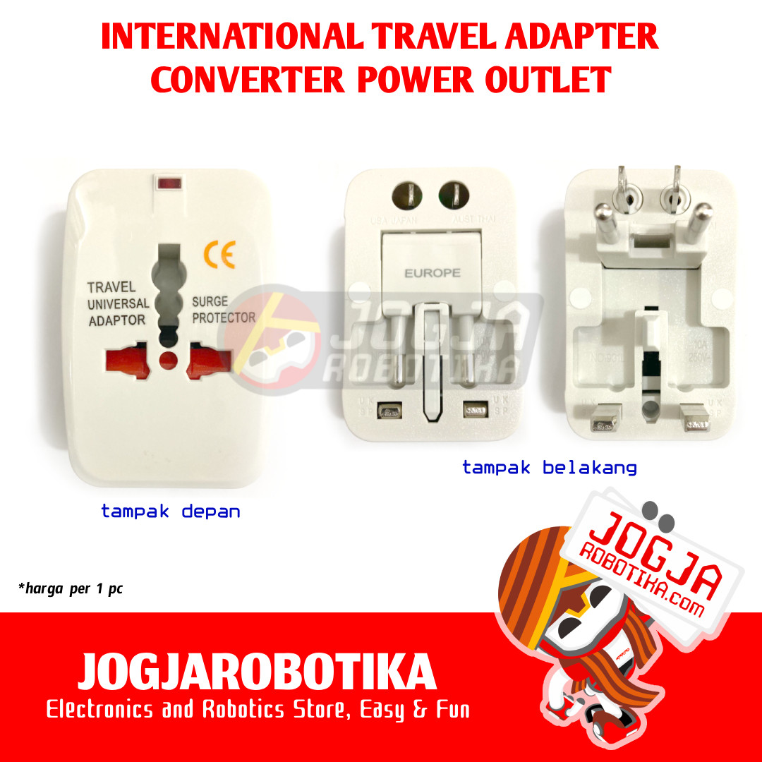Travel Adapter International Power Outlet Converter Konverter Colokan Listrik Traveling Umrah