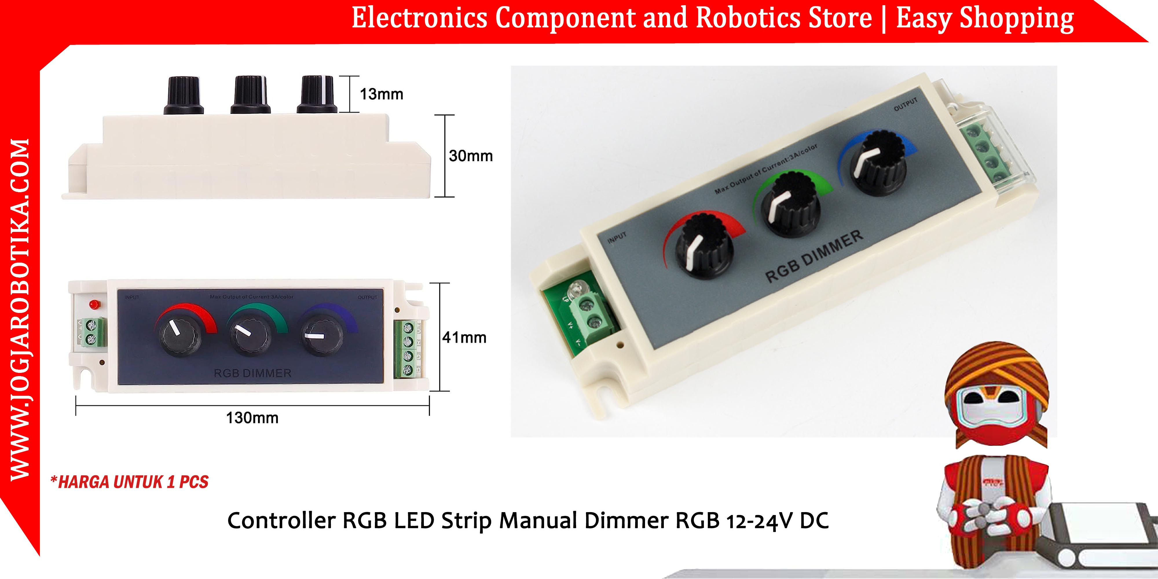 Controller RGB LED Strip Manual Dimmer RGB 12-24V DC