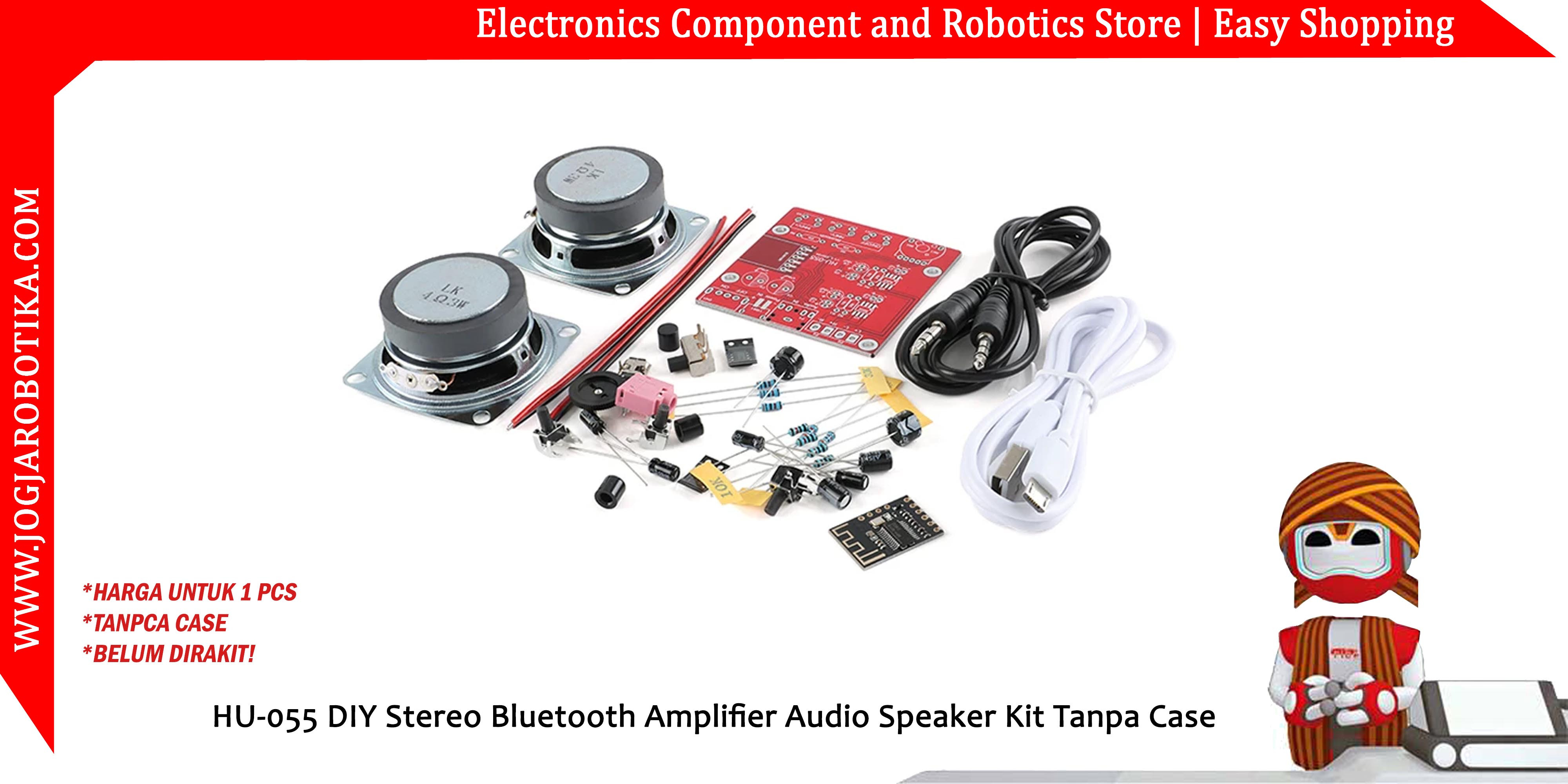 HU-055 DIY Stereo Bluetooth Amplifier Audio Speaker Kit Tanpa Case